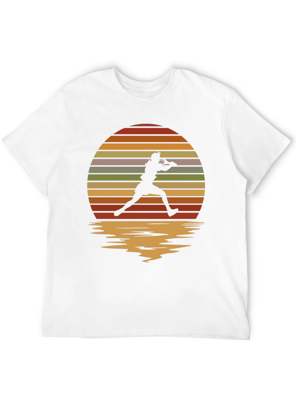 Retro Sunset Tennis Player Graphic Tee