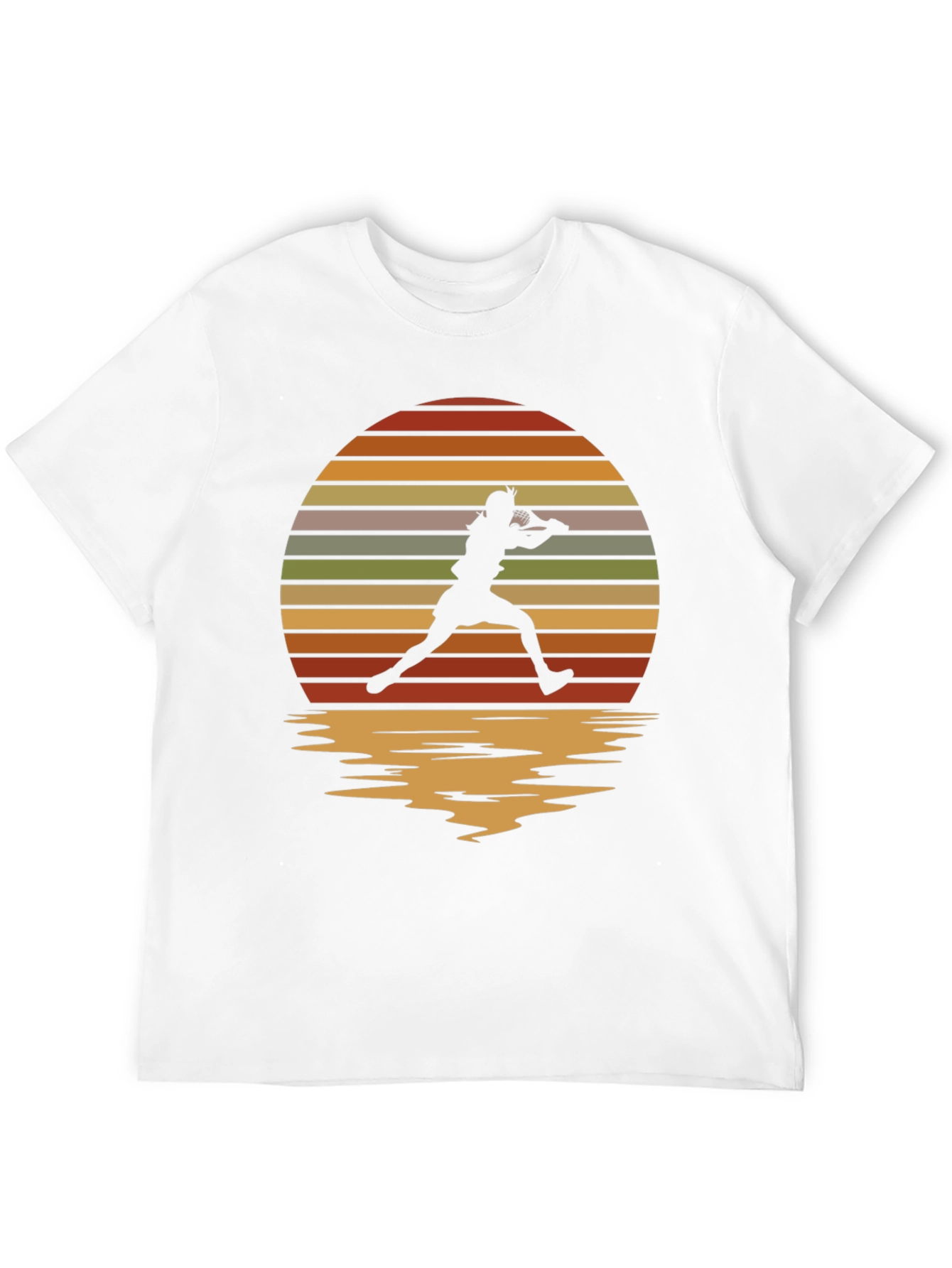 Retro Sunset Tennis Player Graphic Tee
