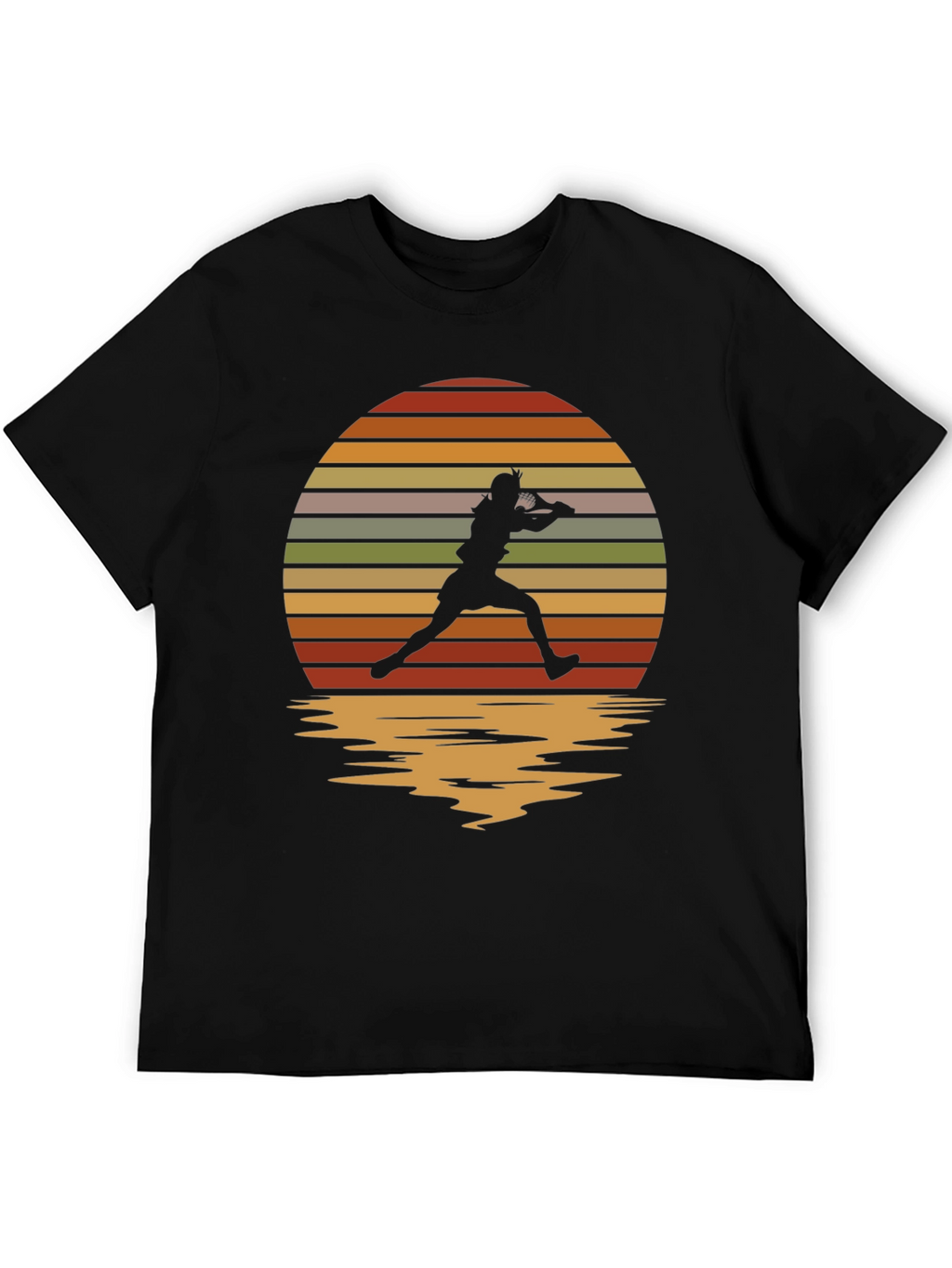 Retro Sunset Tennis Player Graphic Tee