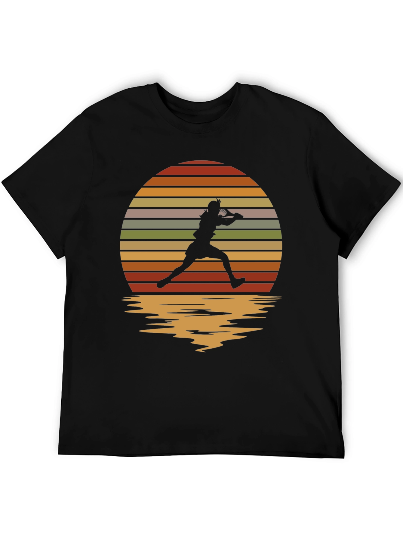 Retro Sunset Tennis Player Graphic Tee