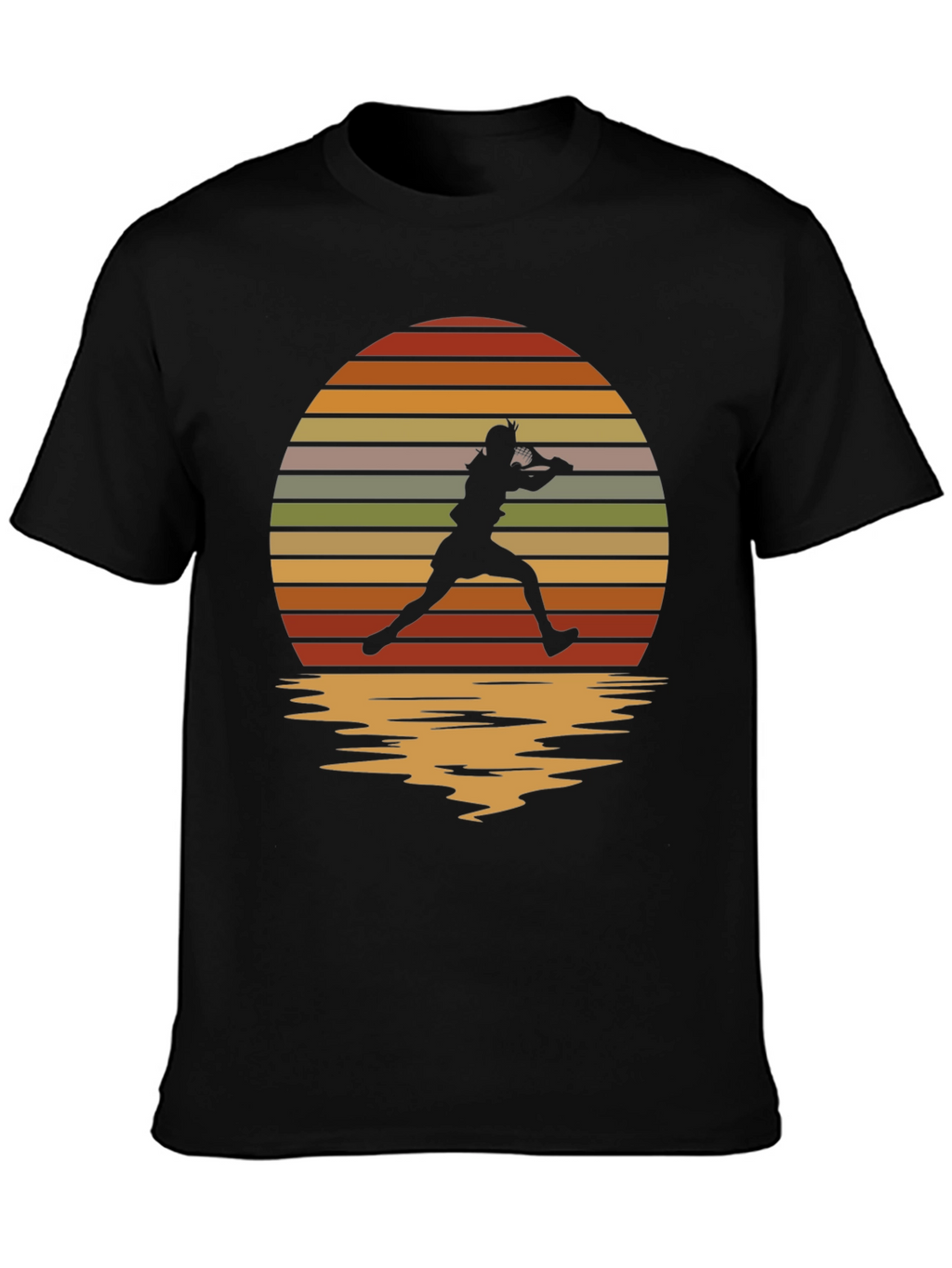 Retro Sunset Tennis Player Graphic Tee