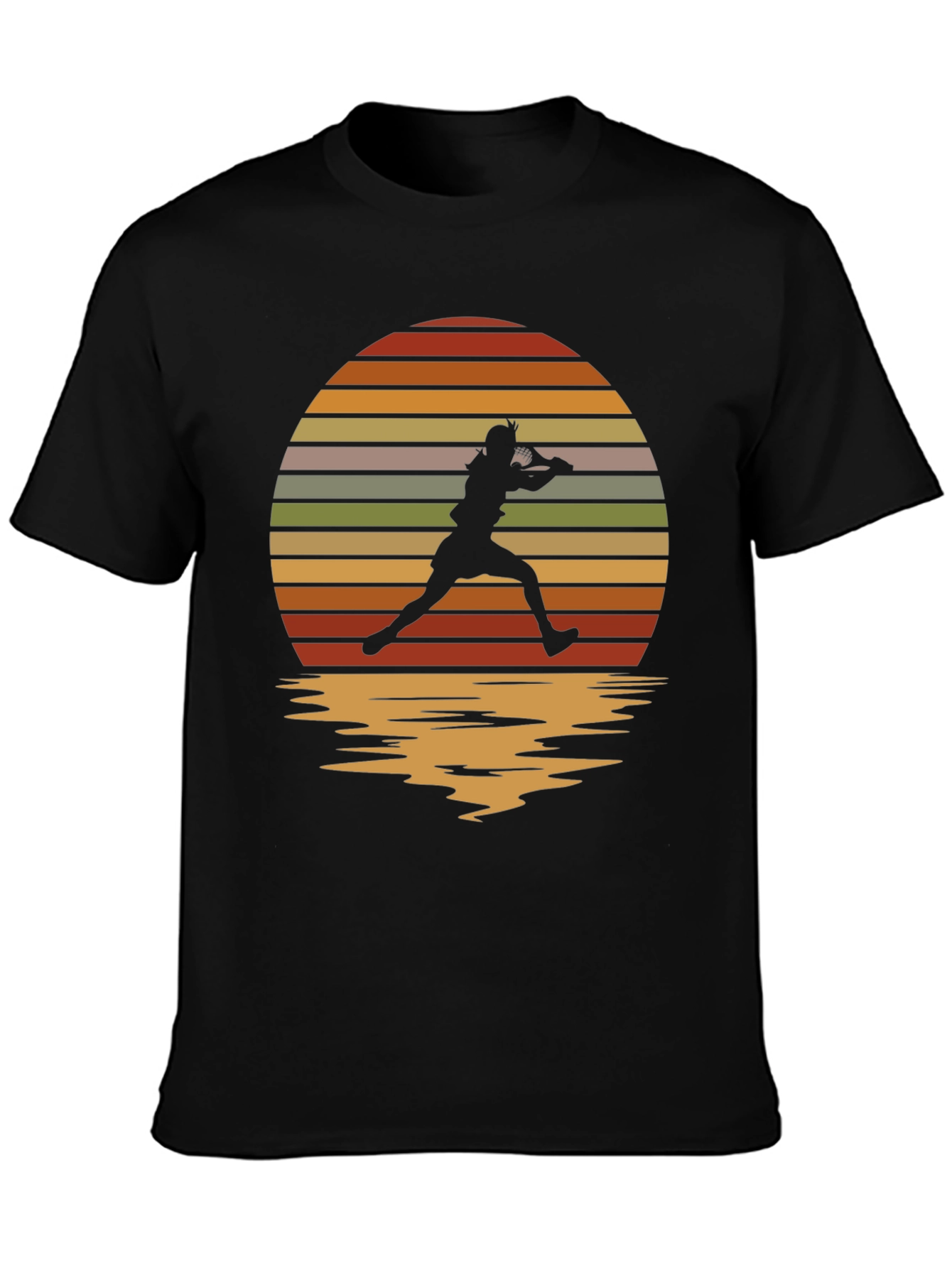 Retro Sunset Tennis Player Graphic Tee