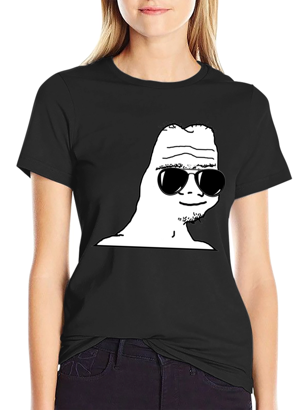 Cool Wojak Graphic Tee - Black T-Shirt