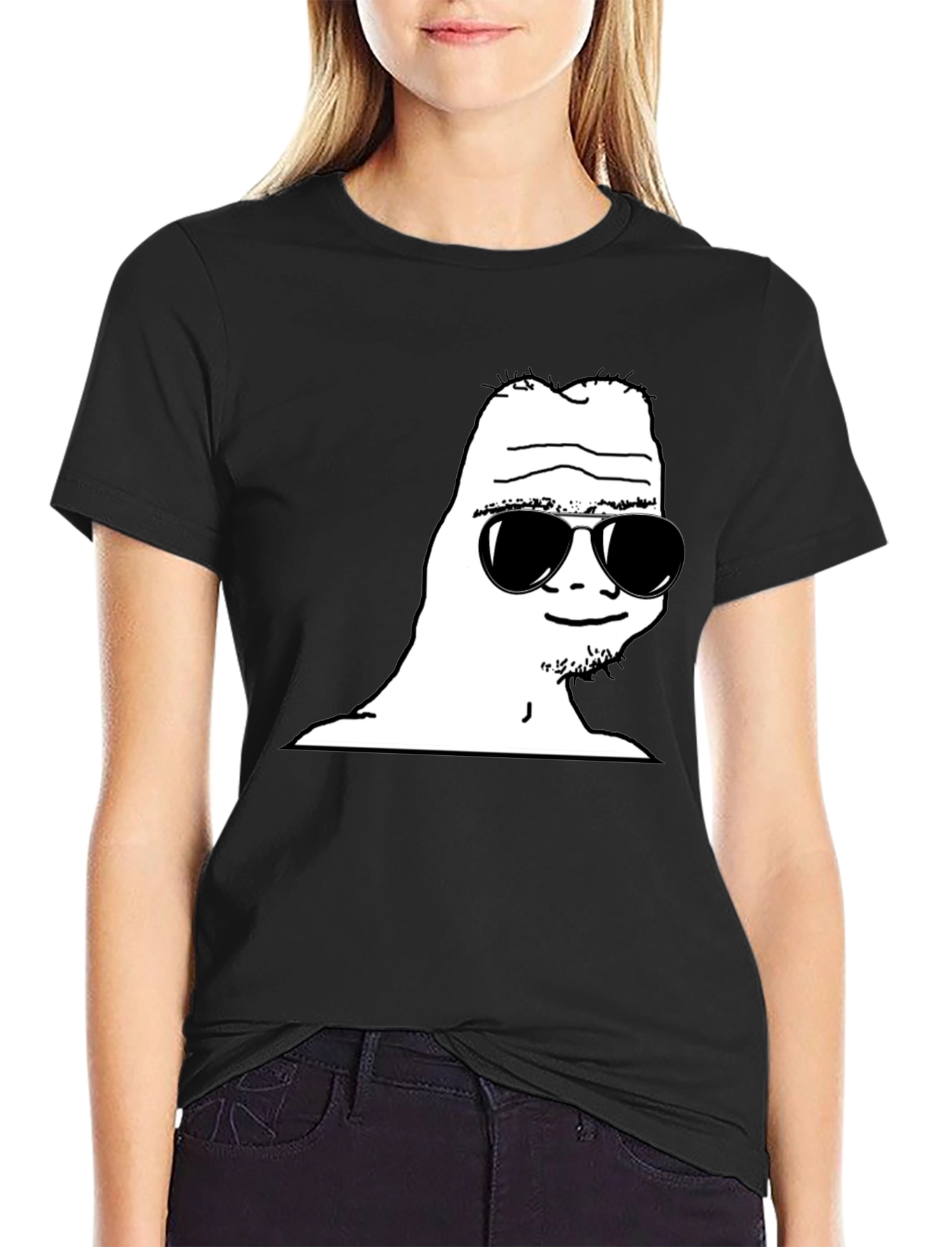 Cool Wojak Graphic Tee - Black T-Shirt