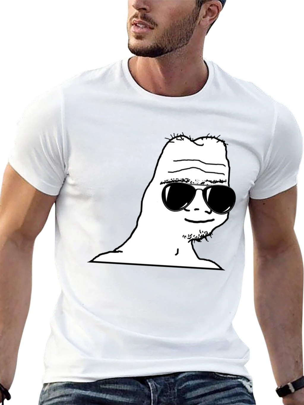 Cool Wojak Graphic Tee - Black T-Shirt