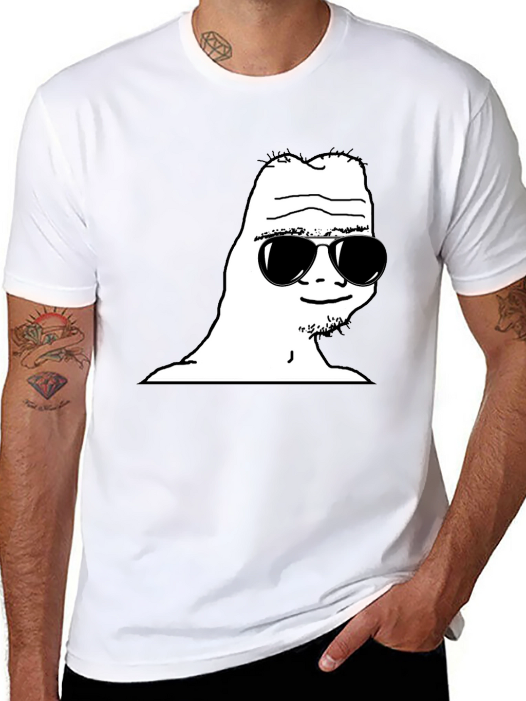 Cool Wojak Graphic Tee - Black T-Shirt