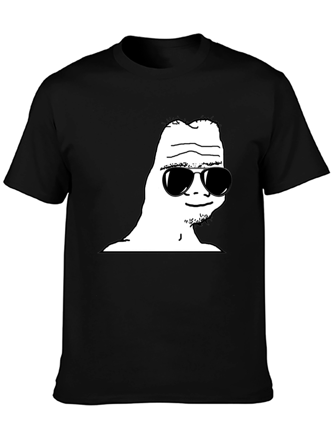 Cool Wojak Graphic Tee - Black T-Shirt