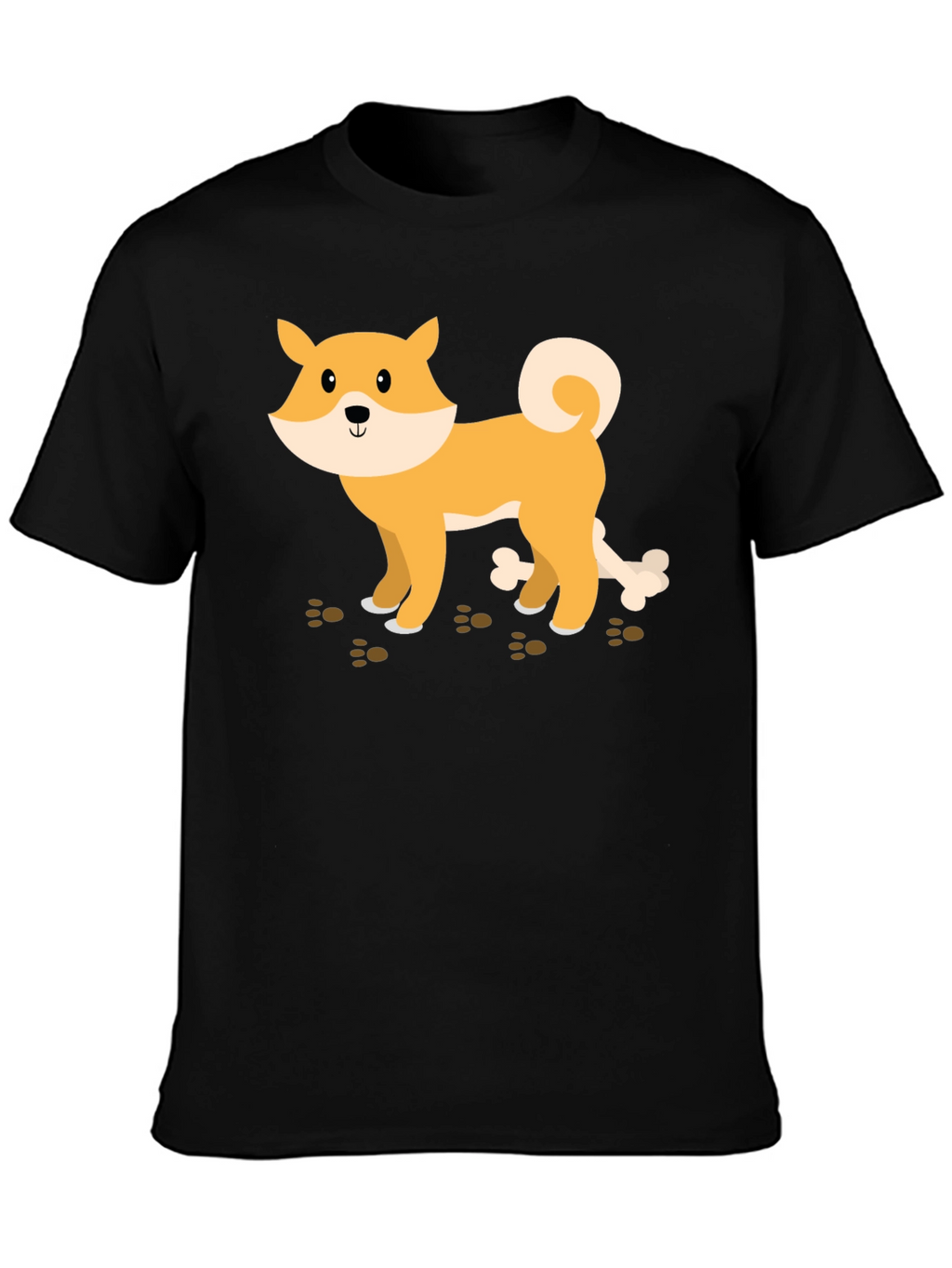 Shiba Inu Dog Bone Graphic Tee - Casual Style