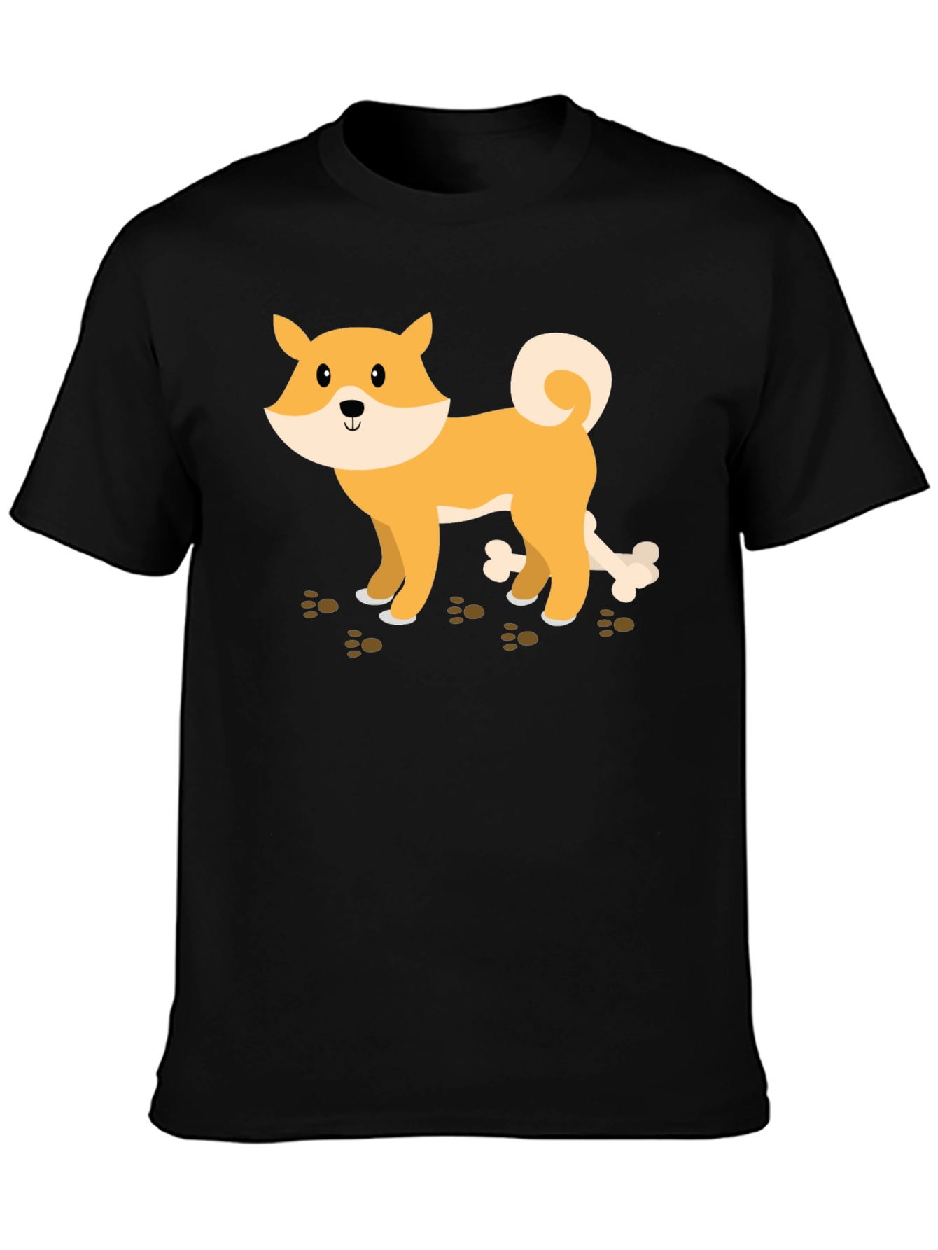 Shiba Inu Dog Bone Graphic Tee - Casual Style