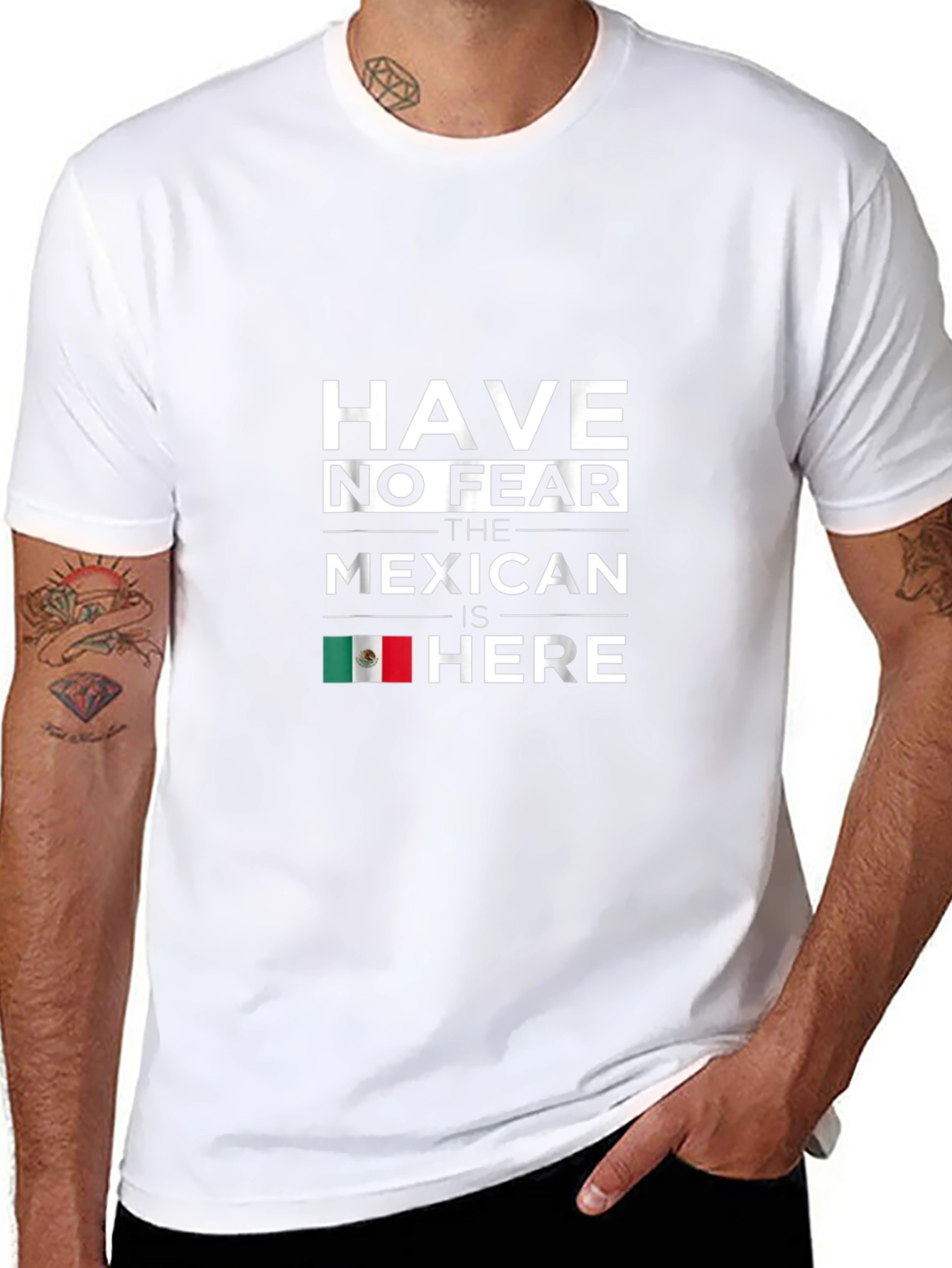 Have No Fear Mexican Is Here Black T-Shirt