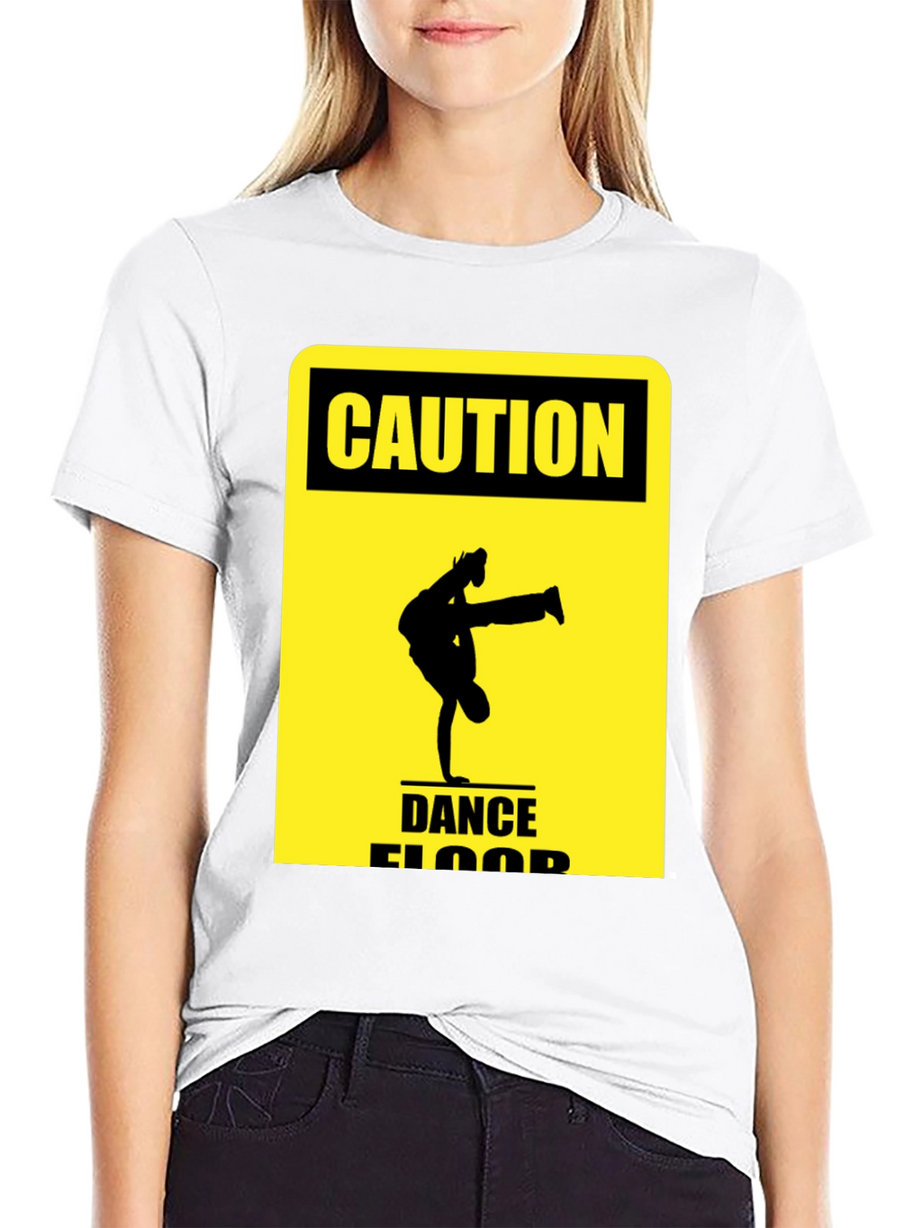 Caution Dance Floor T-Shirt - Black