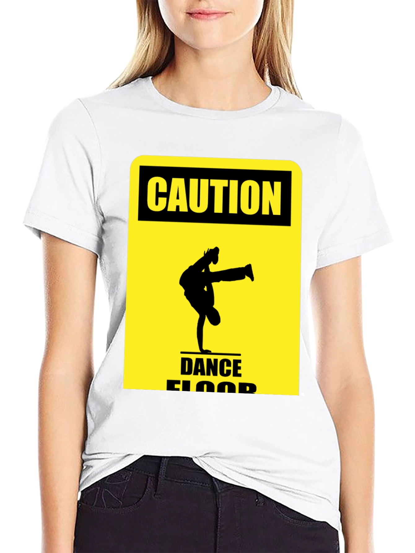 Caution Dance Floor T-Shirt - Black
