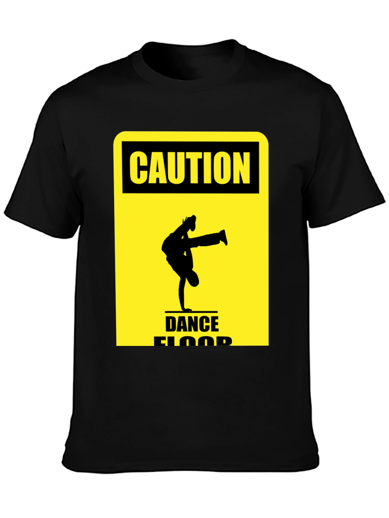 Caution Dance Floor T-Shirt - Black