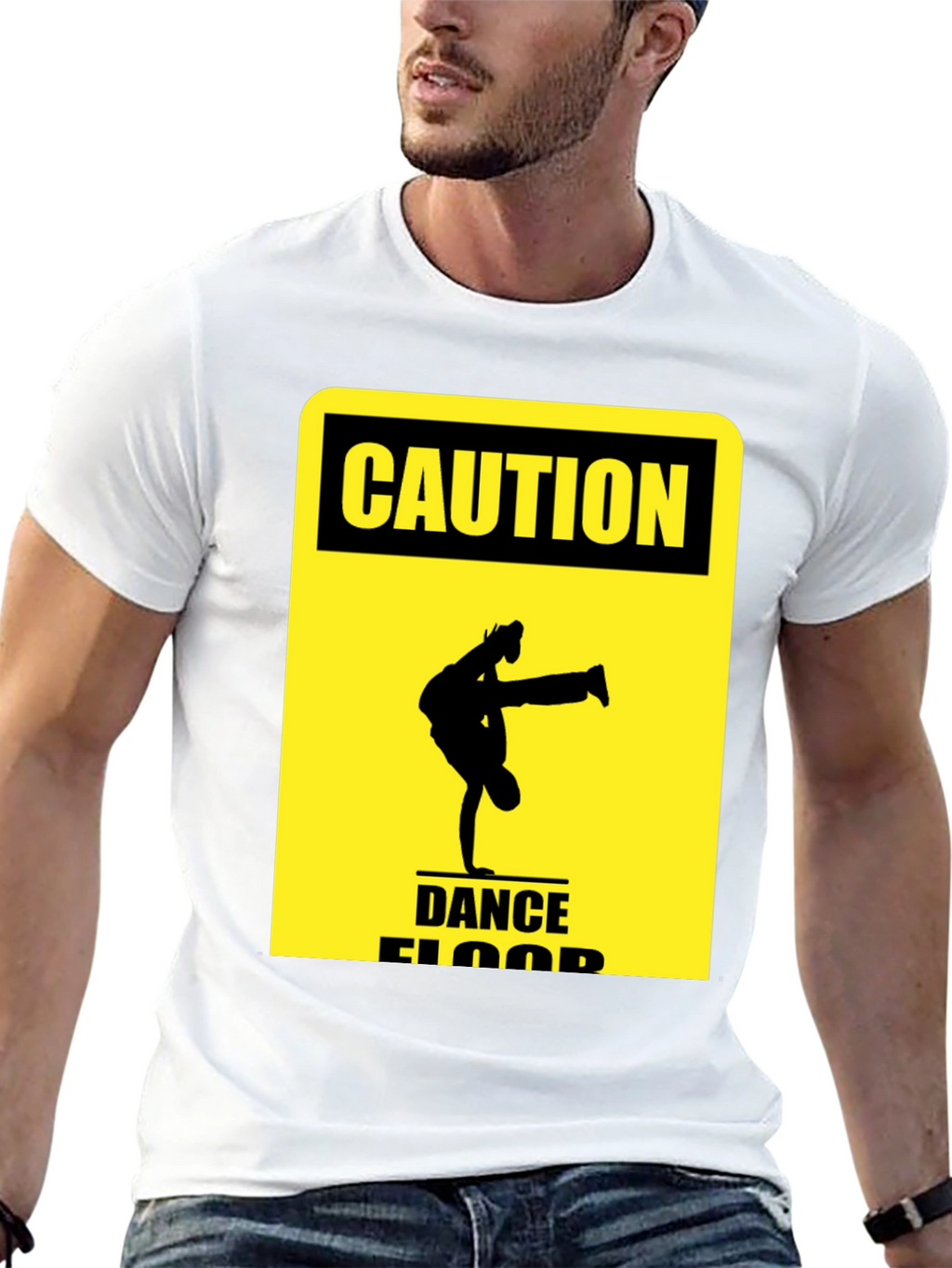 Caution Dance Floor T-Shirt - Black