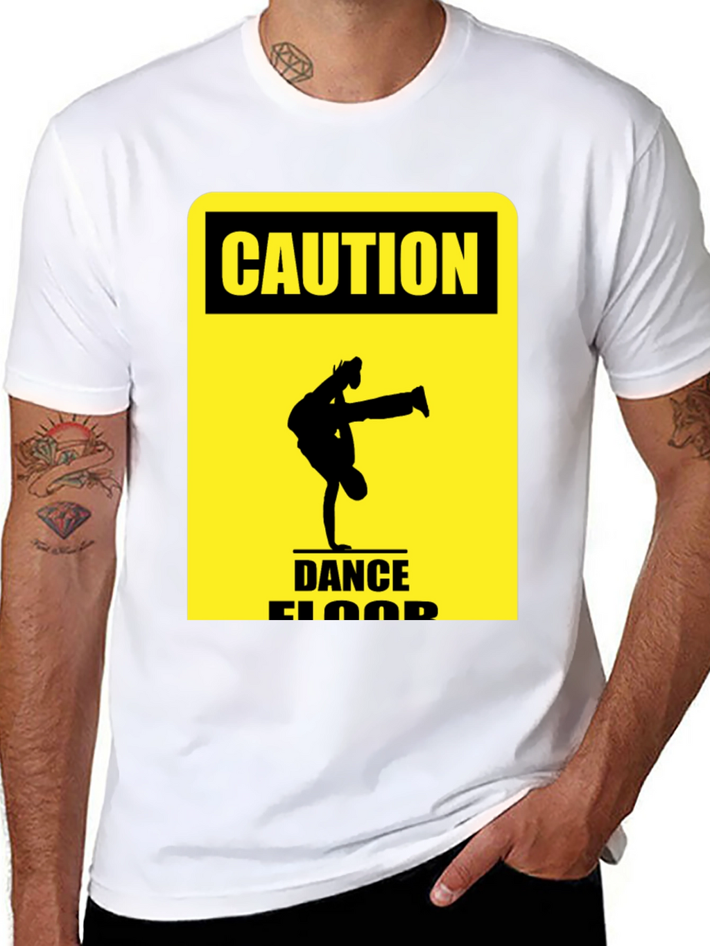 Caution Dance Floor T-Shirt - Black
