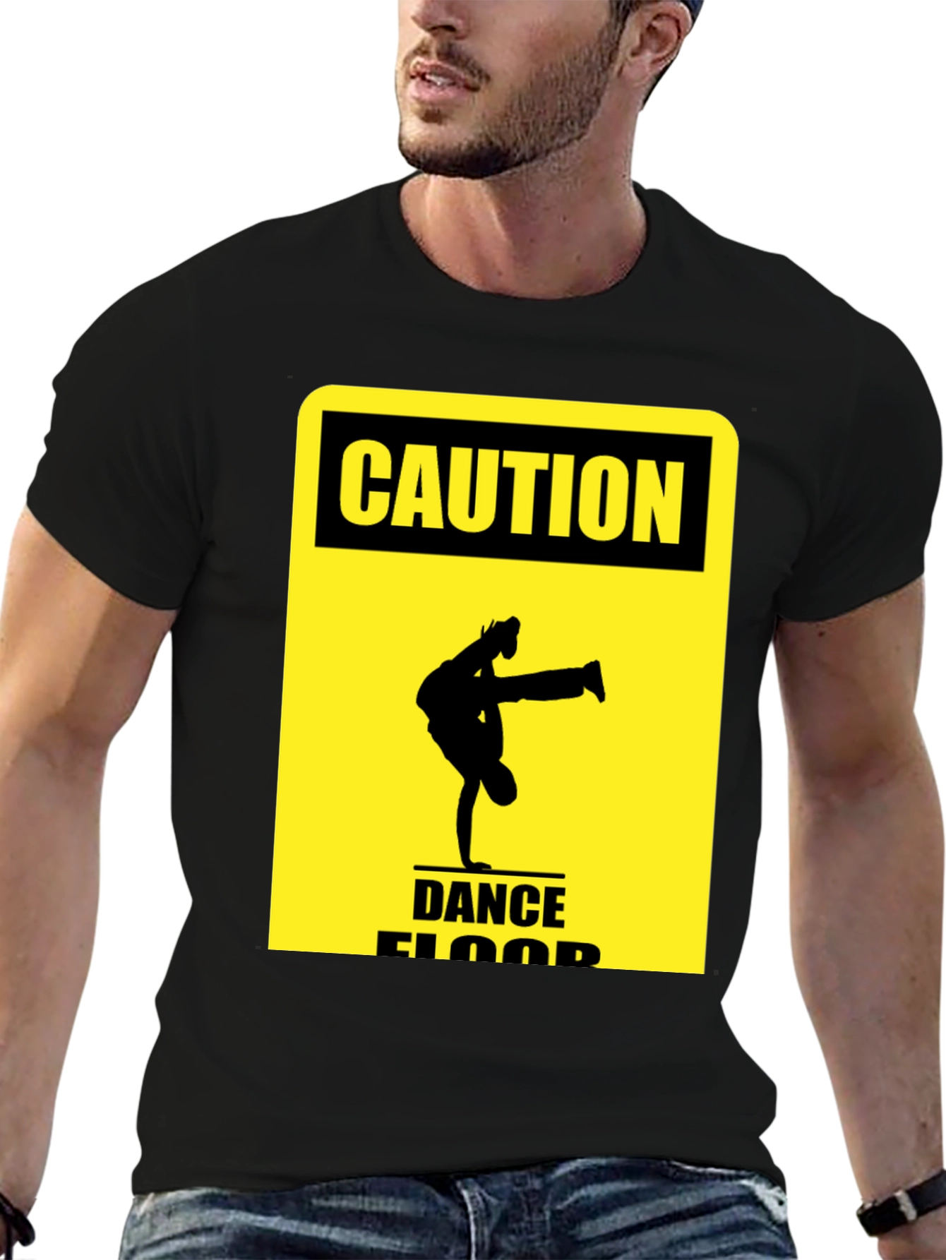 Caution Dance Floor T-Shirt - Black