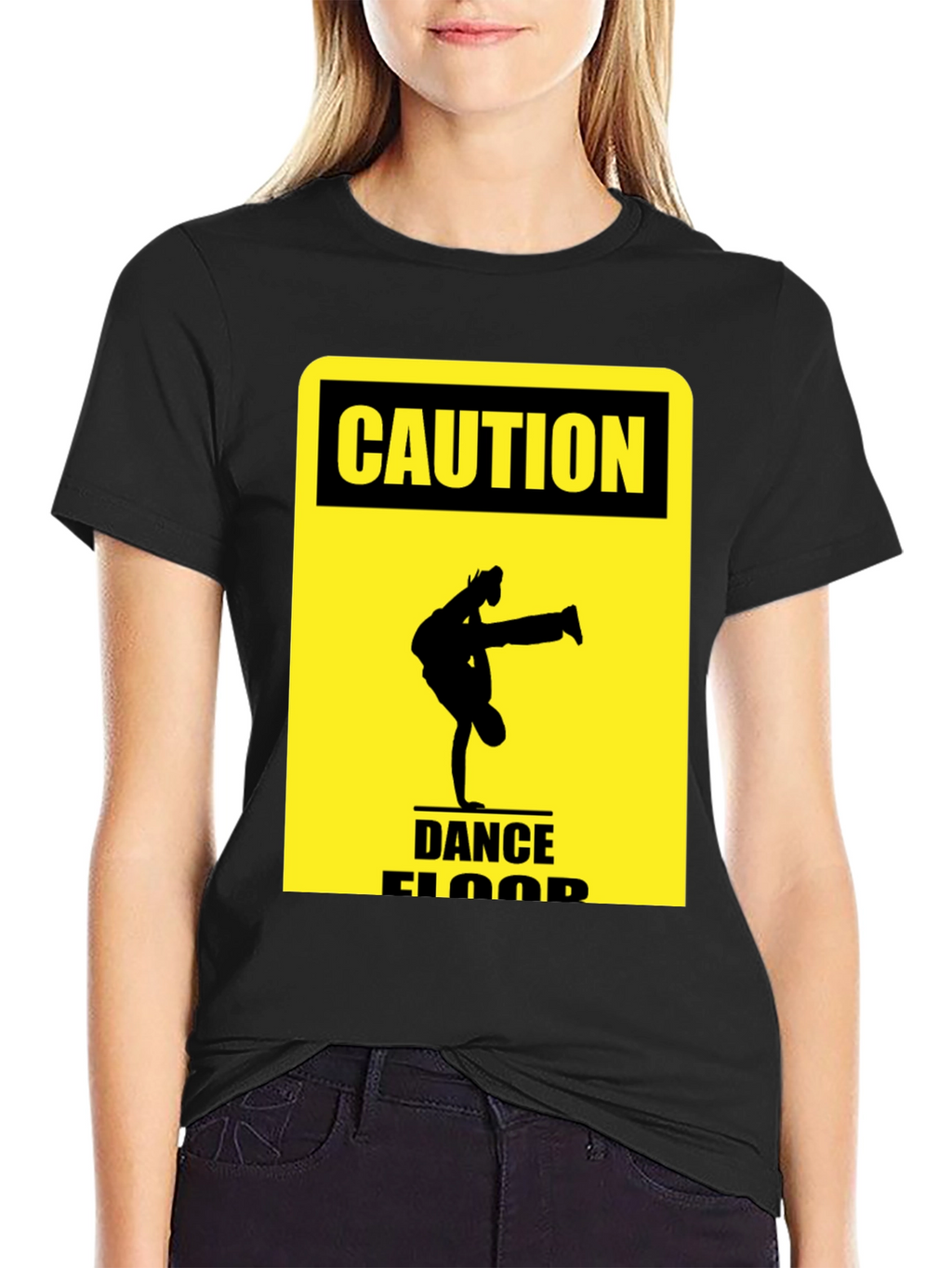 Caution Dance Floor T-Shirt - Black