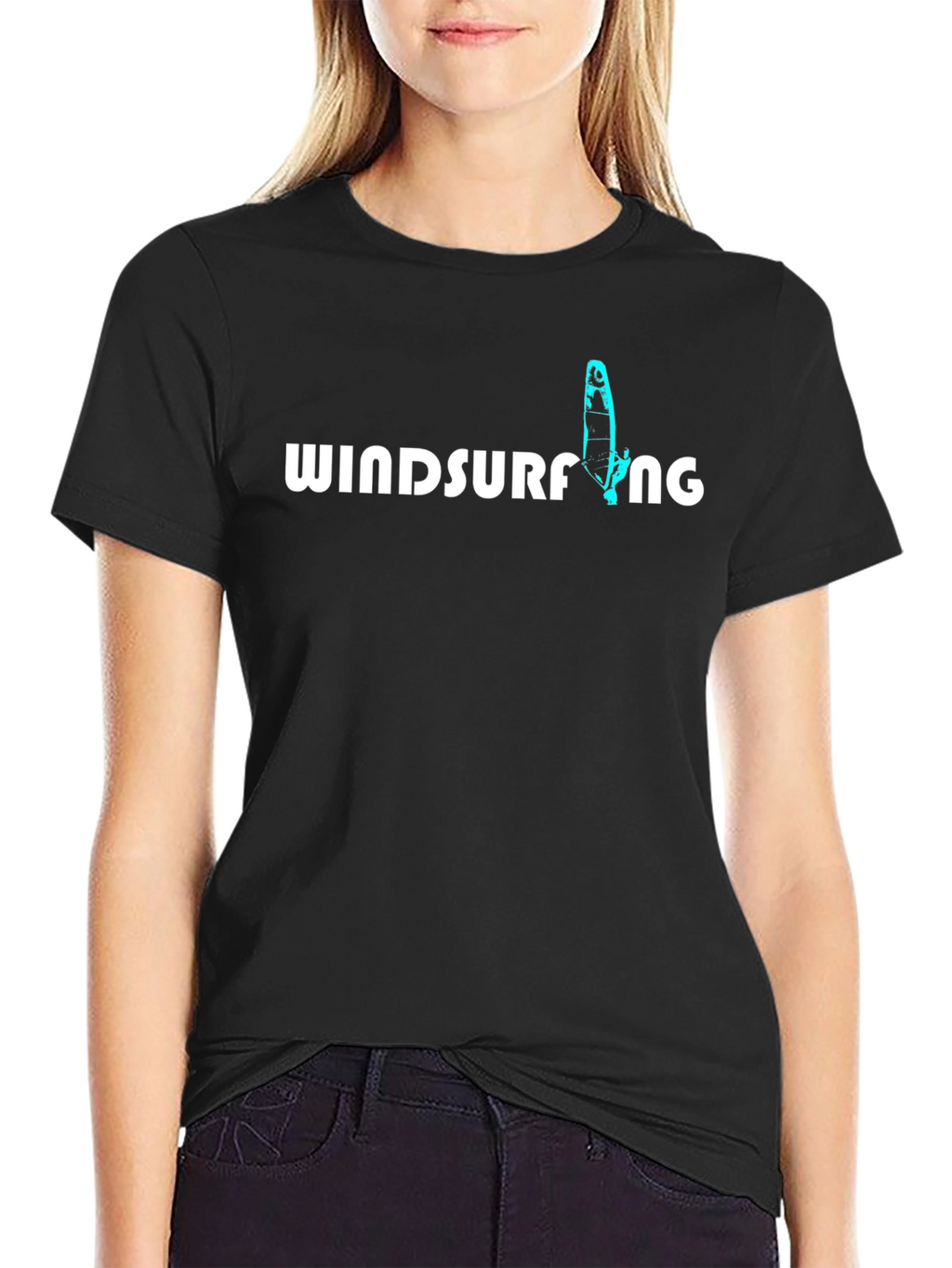 Windsurfing Graphic Tee - Black Casual Shirt