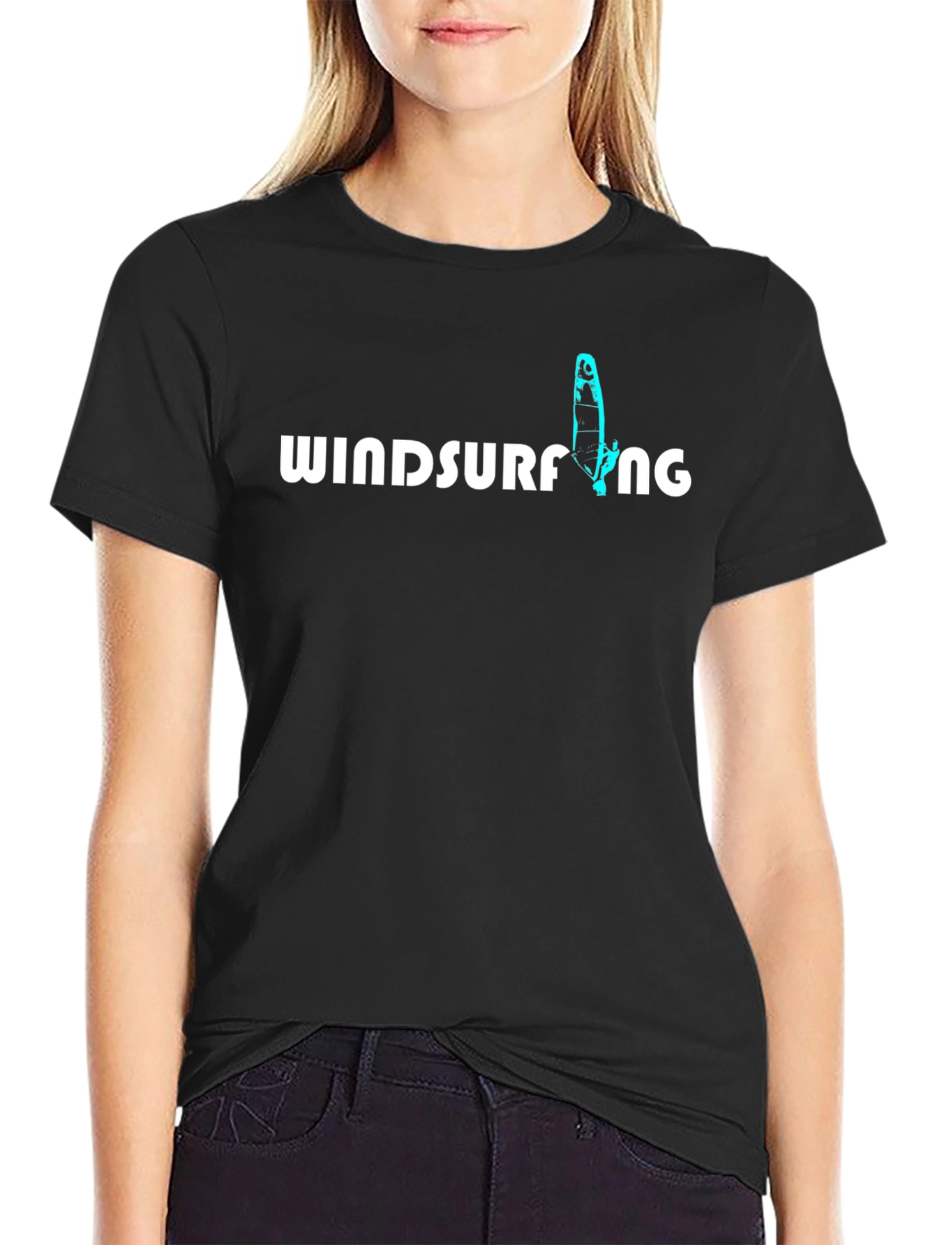 Windsurfing Graphic Tee - Black Casual Shirt
