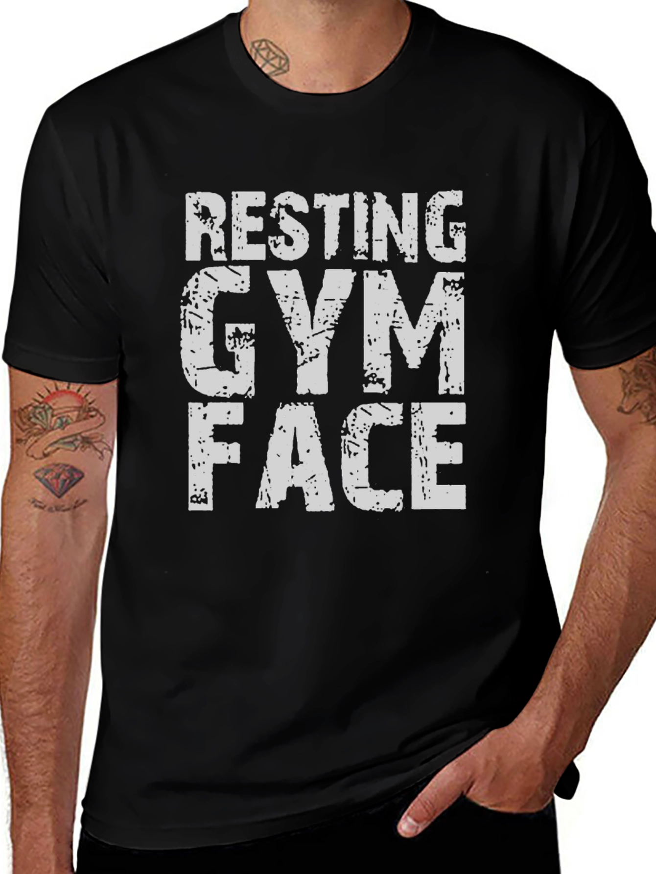 Resting Gym Face T-Shirt - Black Graphic Tee