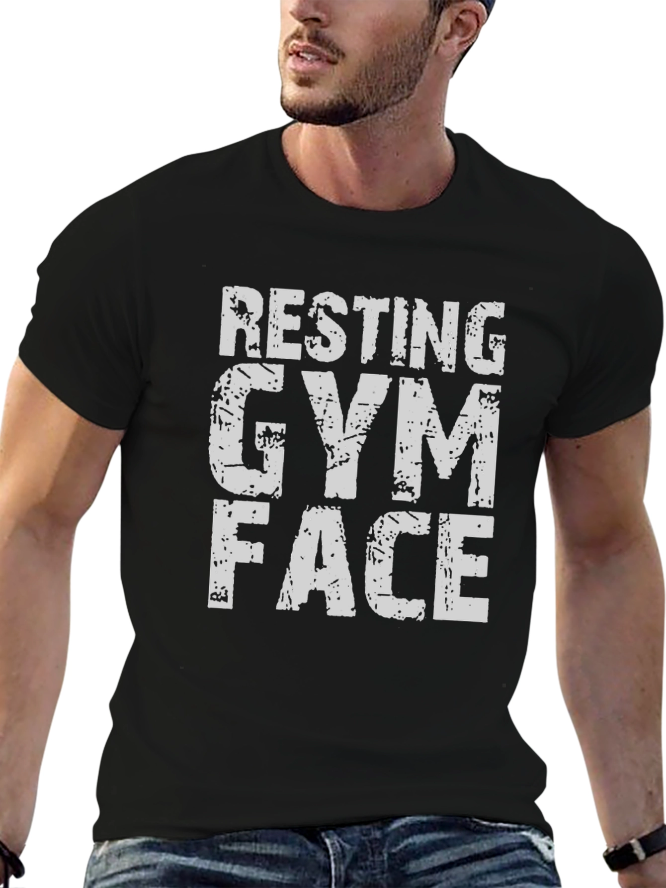 Resting Gym Face T-Shirt - Black Graphic Tee