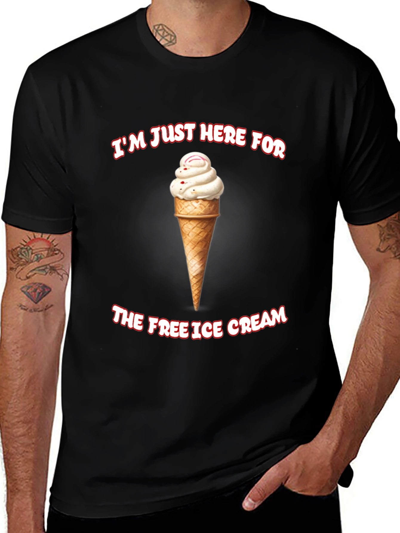 Im Just Here For The Free Ice Cream T-Shirt