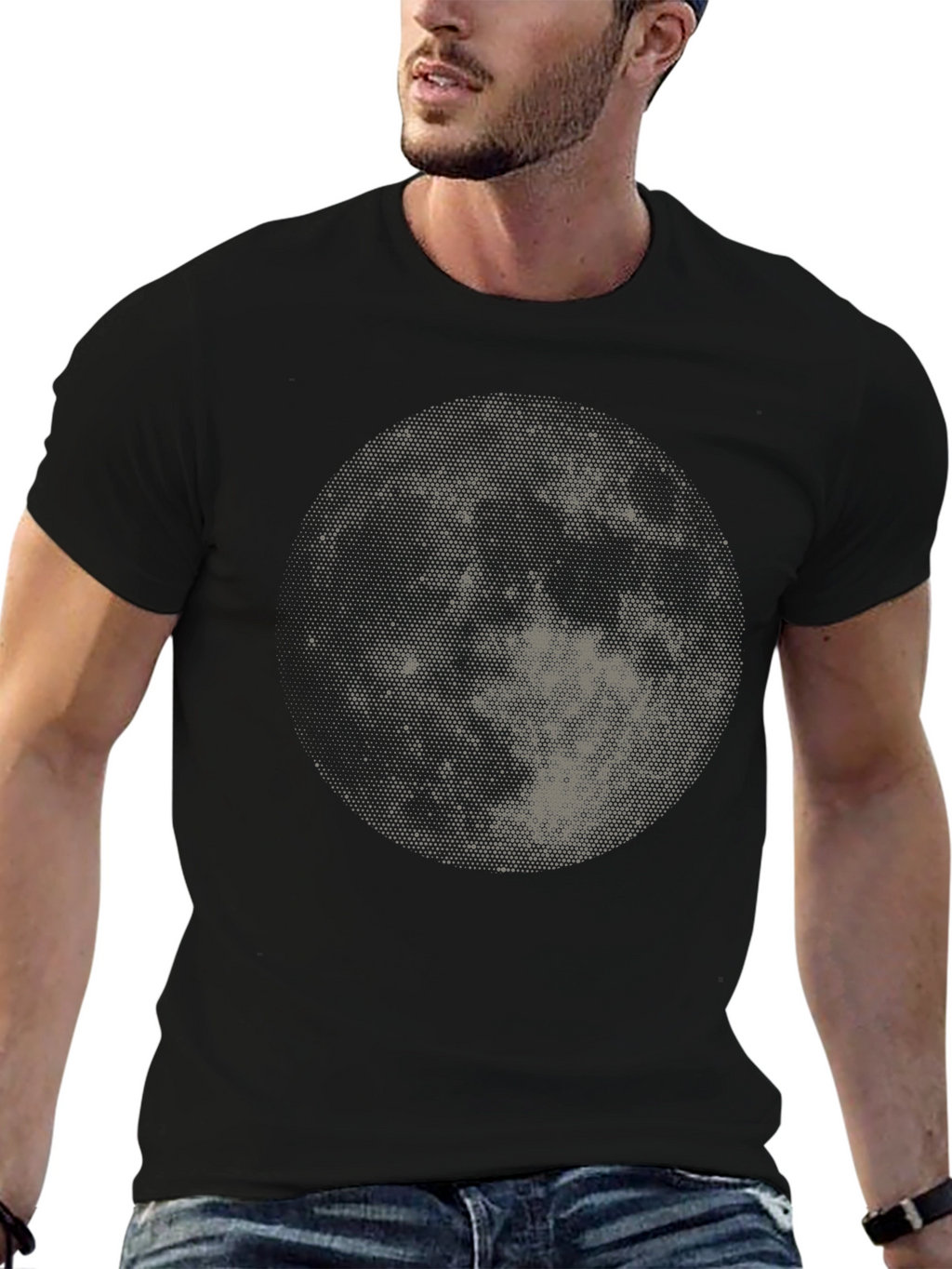 Moon Graphic Black T-Shirt