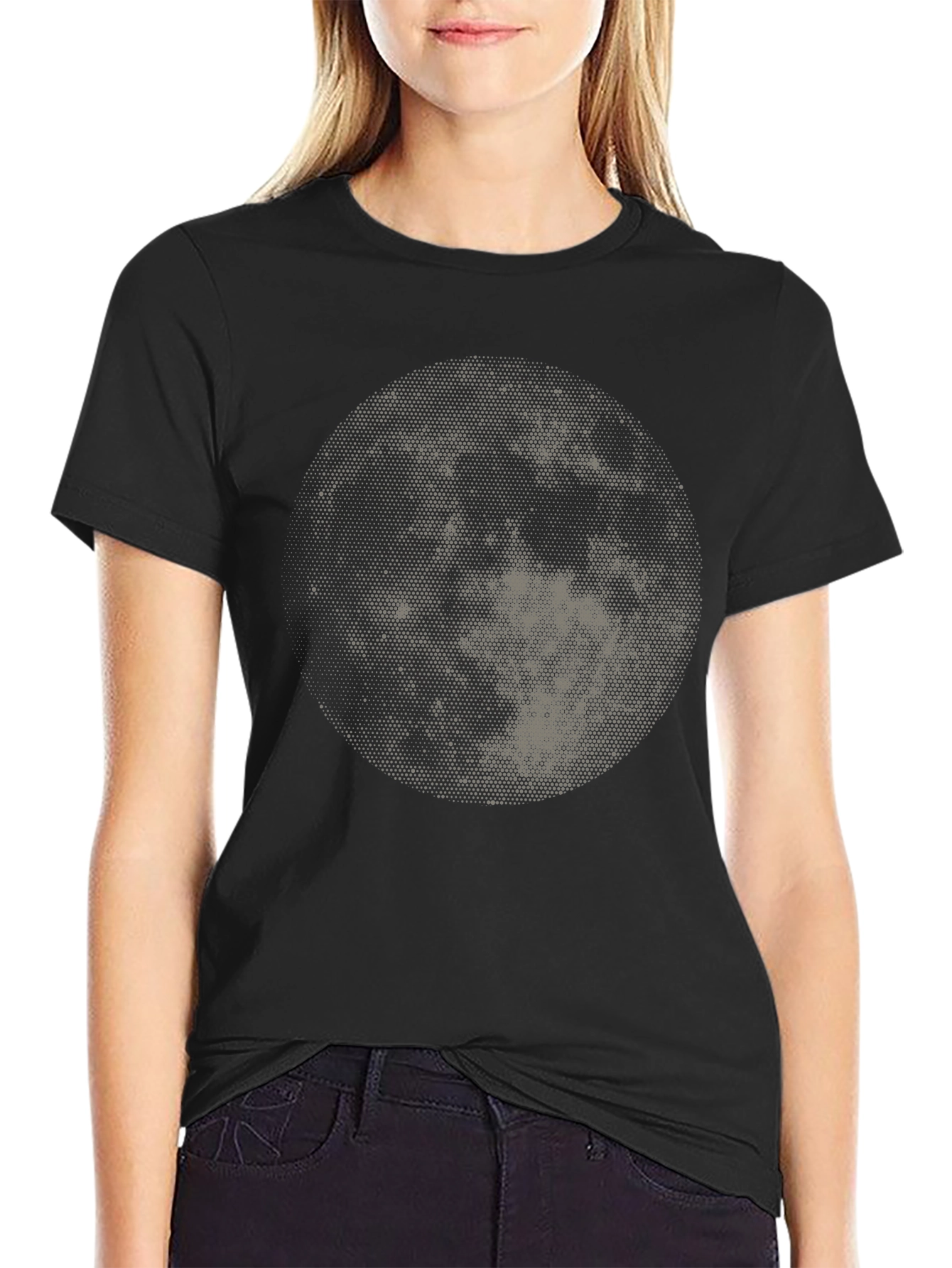Moon Graphic Black T-Shirt
