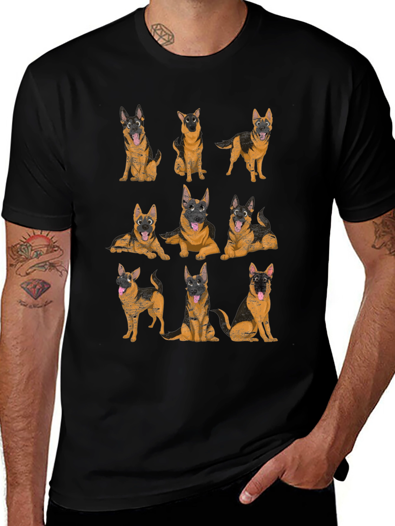 German Shepherd Dog T-Shirt - Unisex Black Tee