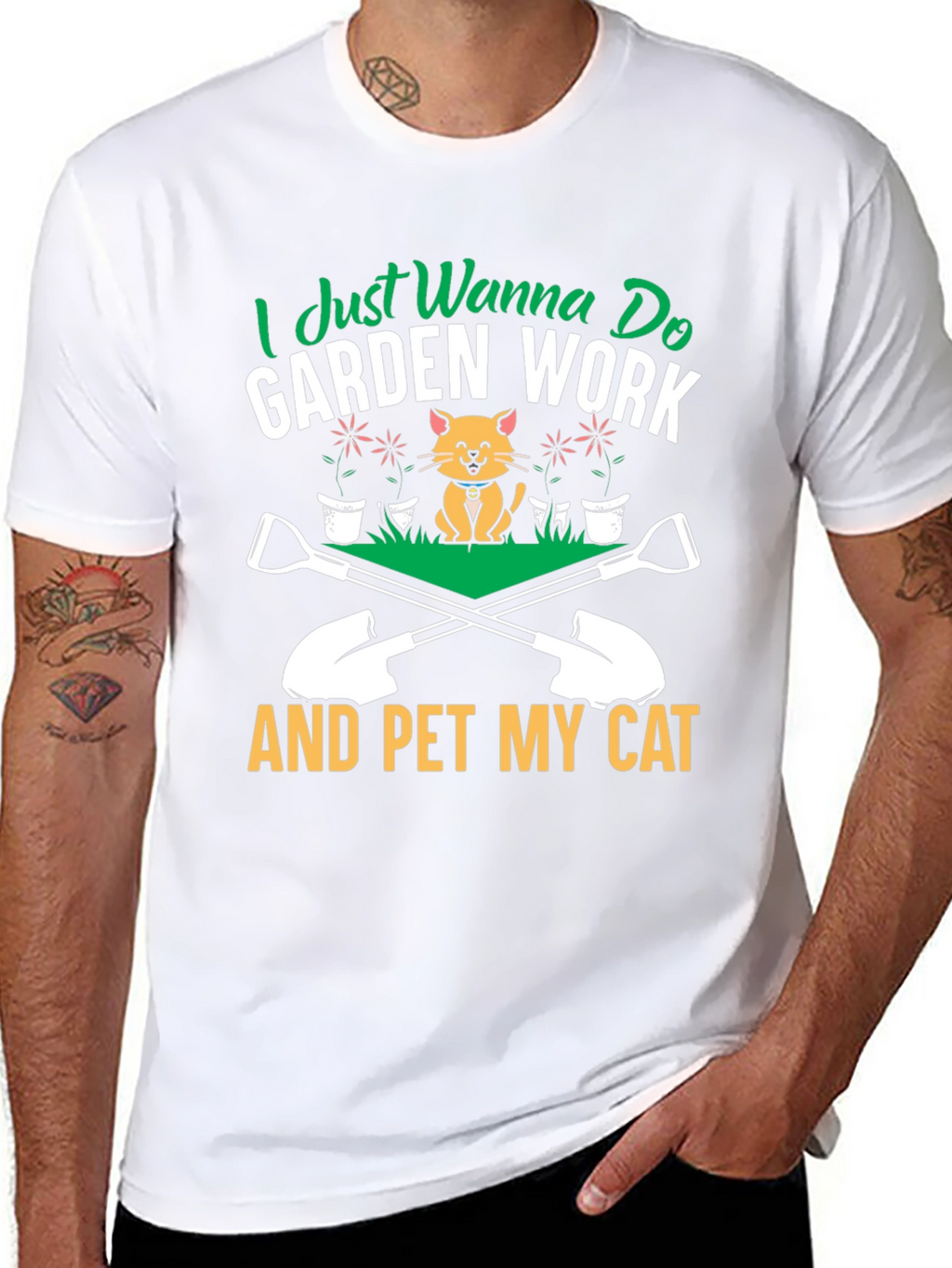 Garden Work and Pet My Cat T-Shirt