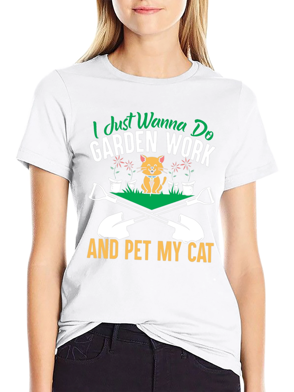 Garden Work and Pet My Cat T-Shirt