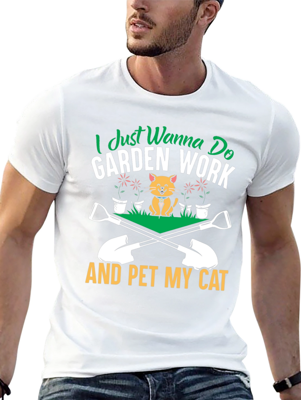 Garden Work and Pet My Cat T-Shirt