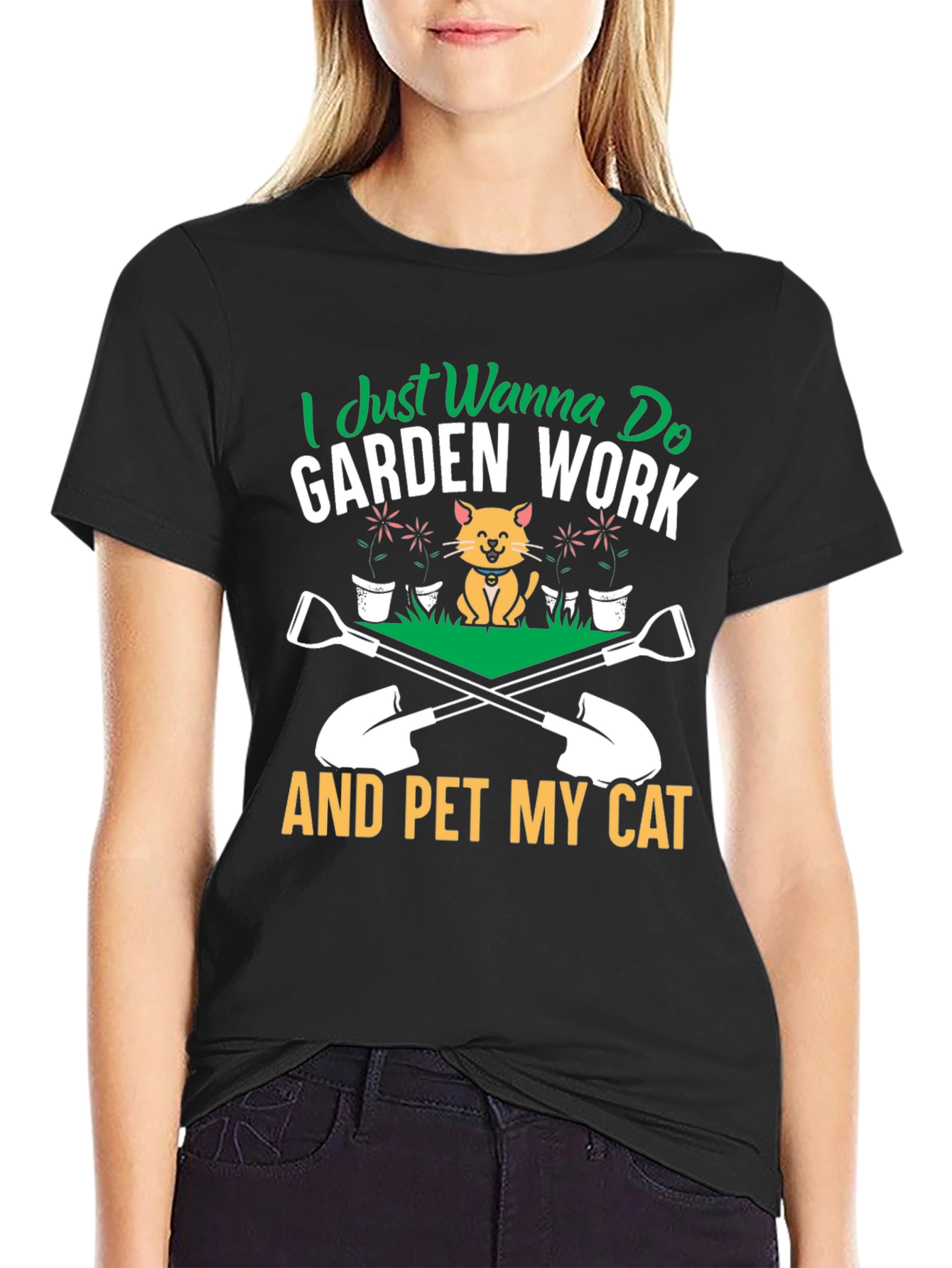 Garden Work and Pet My Cat T-Shirt