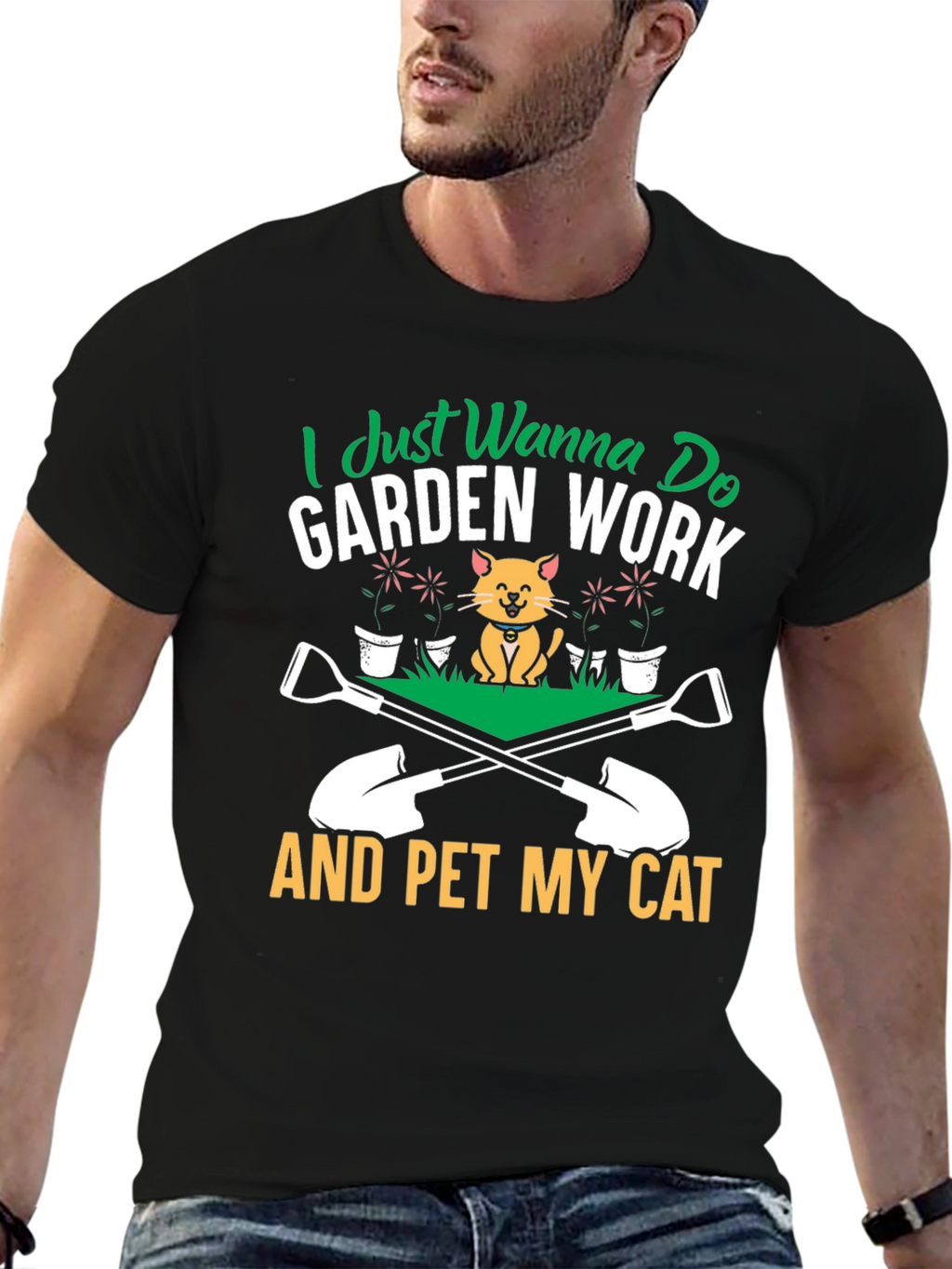 Garden Work and Pet My Cat T-Shirt