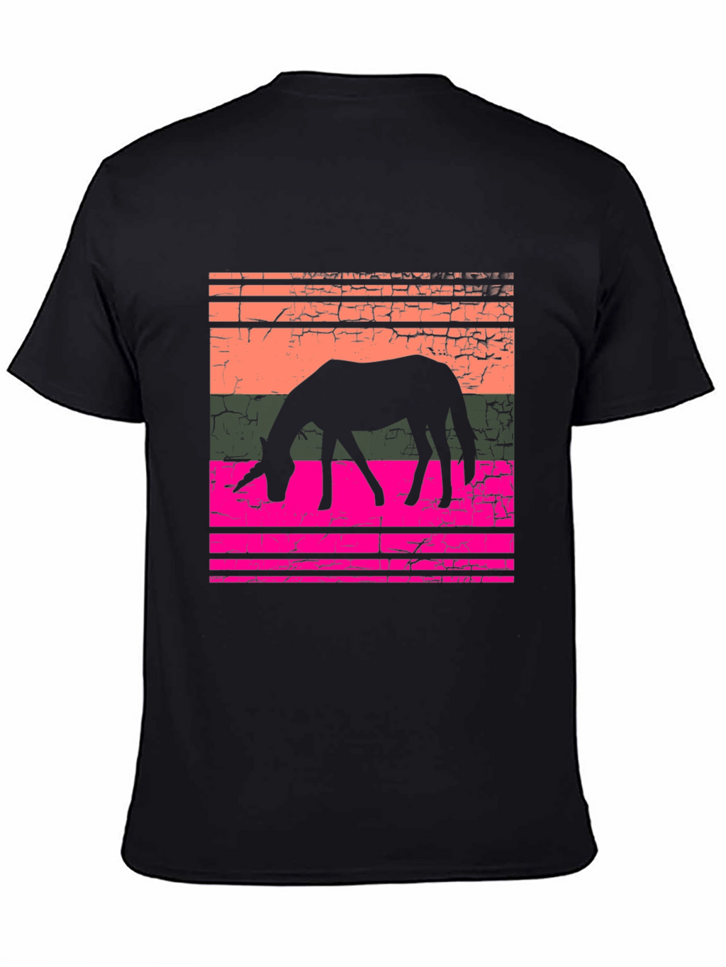 Retro Unicorn Graphic T-Shirt - Black