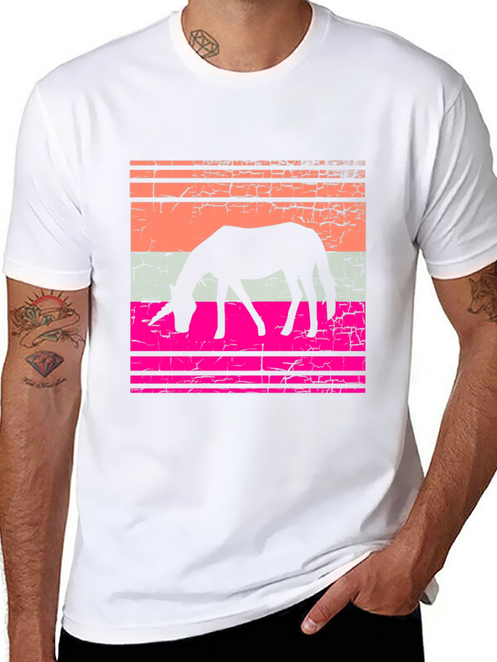 Retro Unicorn Graphic T-Shirt - Black