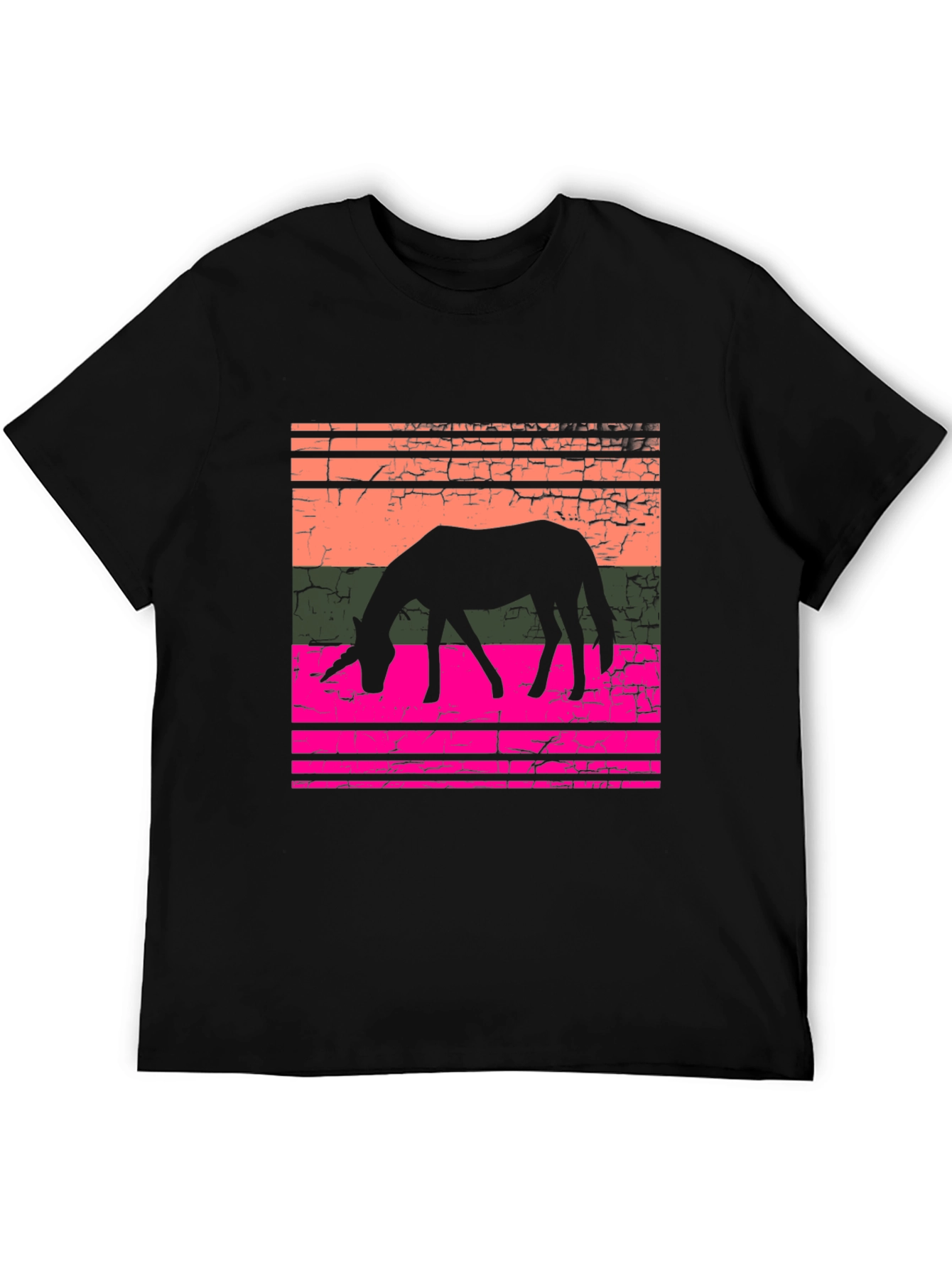Retro Unicorn Graphic T-Shirt - Black