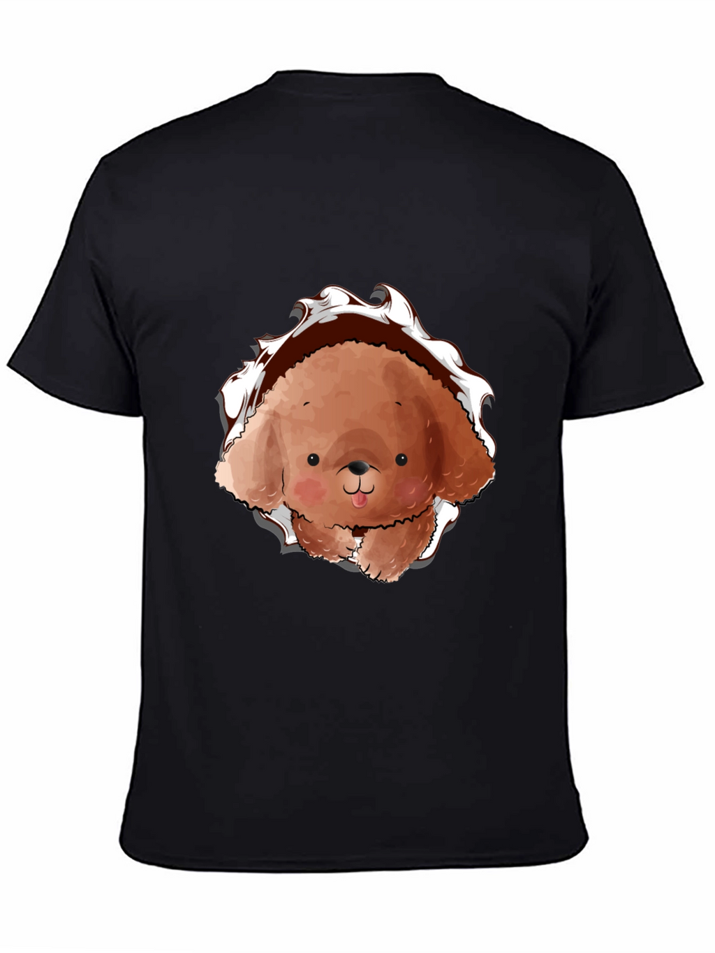Cute Dog Graphic Black T-Shirt