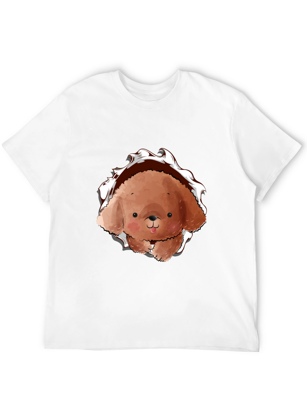 Cute Dog Graphic Black T-Shirt