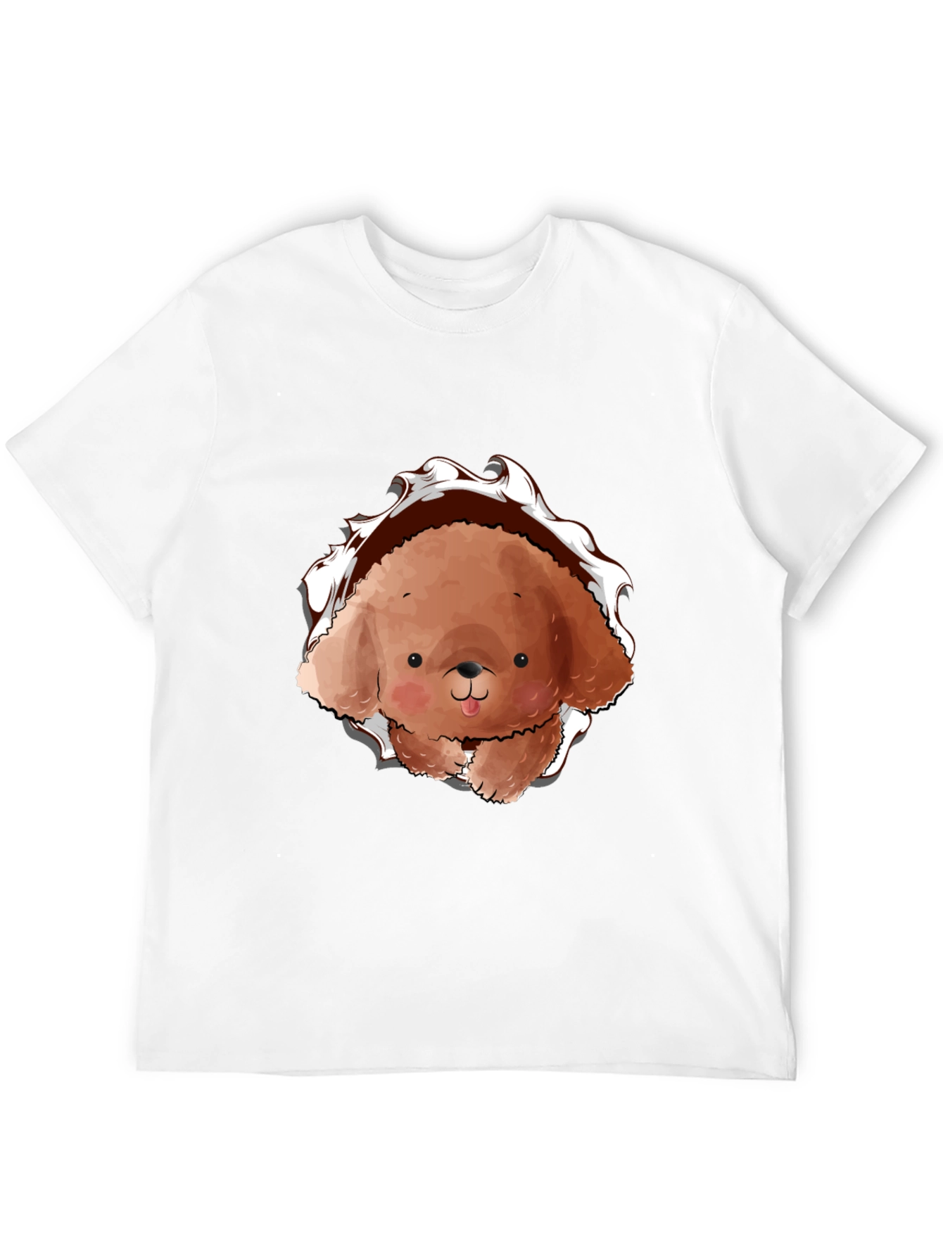 Cute Dog Graphic Black T-Shirt