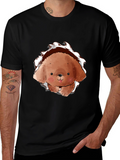 Cute Dog Graphic Black T-Shirt