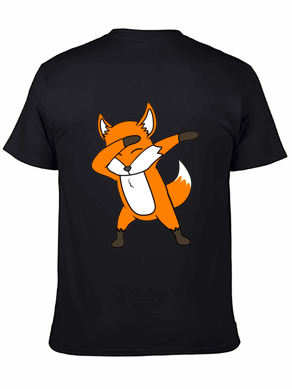 Dabbing Fox Graphic Tee - Black Cotton T-Shirt