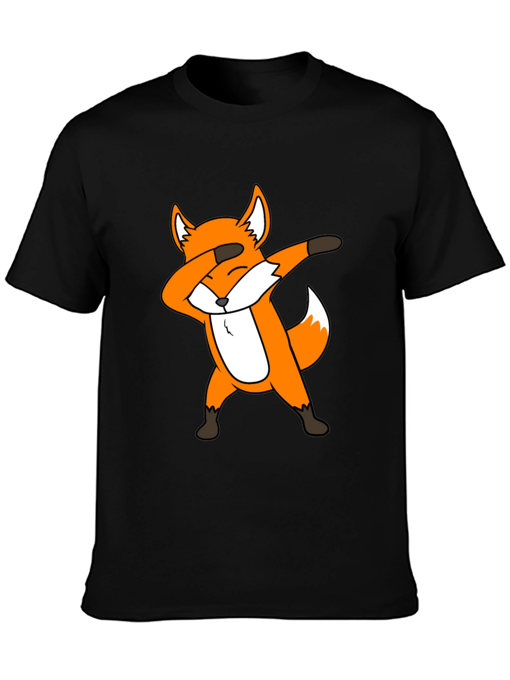 Dabbing Fox Graphic Tee - Black Cotton T-Shirt