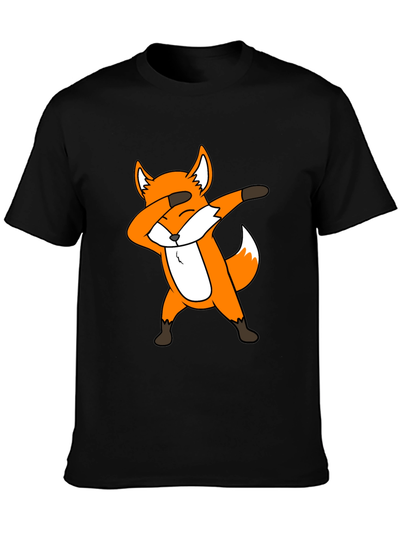 Dabbing Fox Graphic Tee - Black Cotton T-Shirt