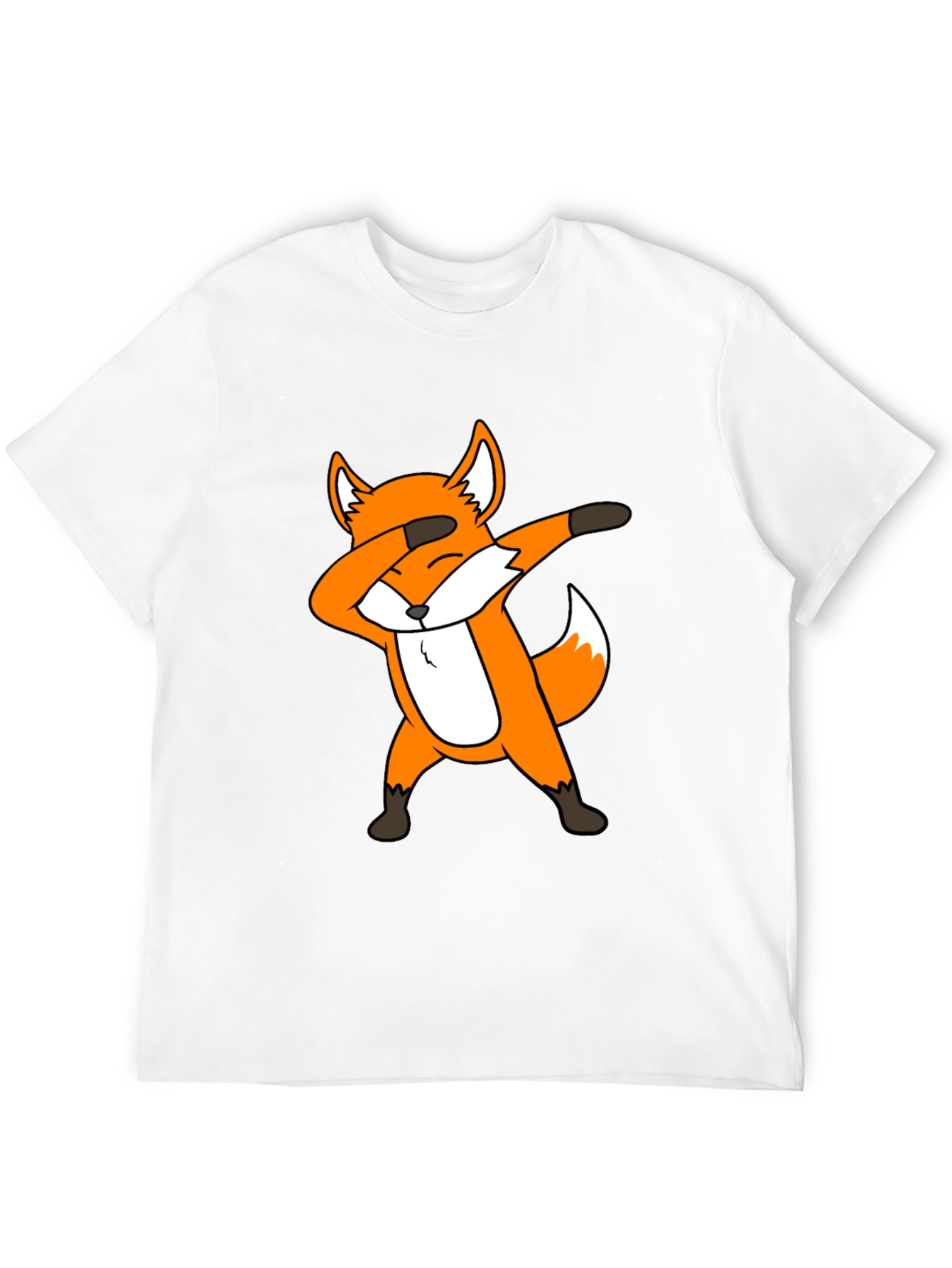 Dabbing Fox Graphic Tee - Black Cotton T-Shirt