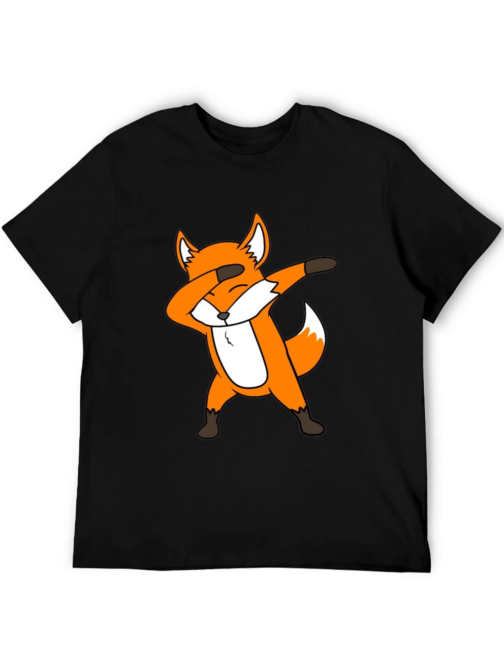 Dabbing Fox Graphic Tee - Black Cotton T-Shirt