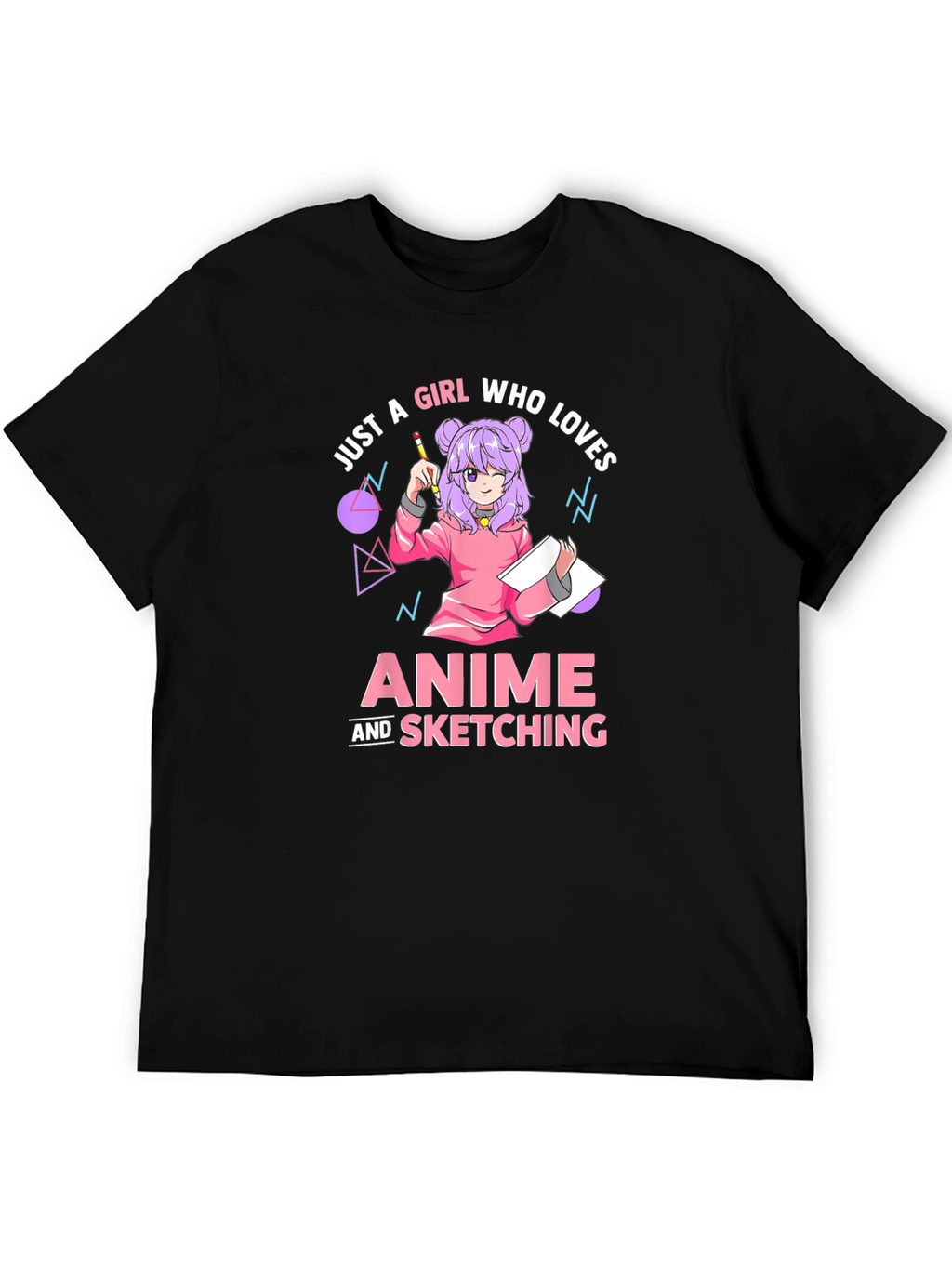 Anime and Sketching Graphic T-Shirt