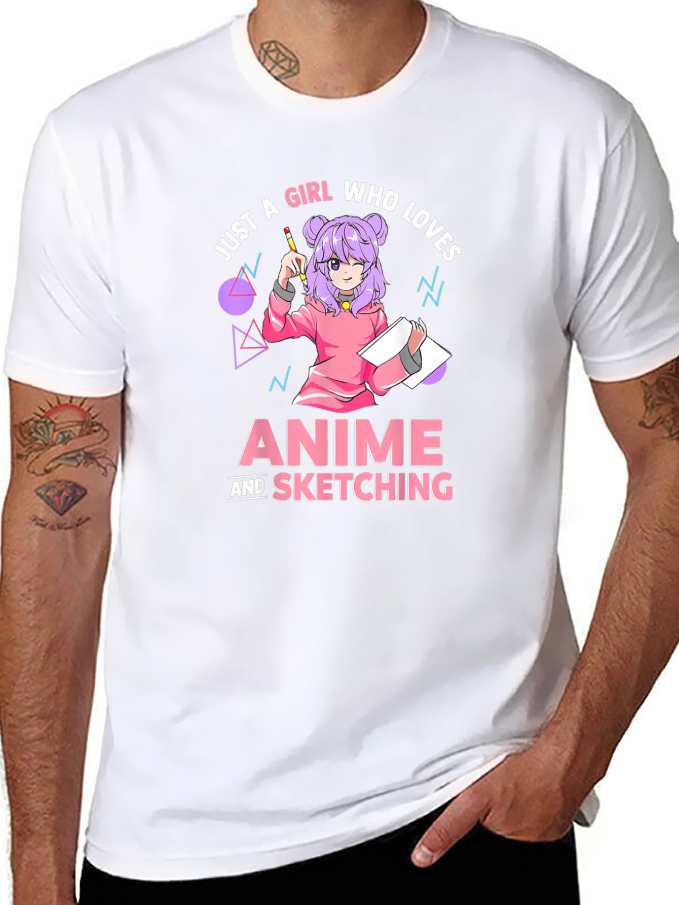 Anime and Sketching Graphic T-Shirt
