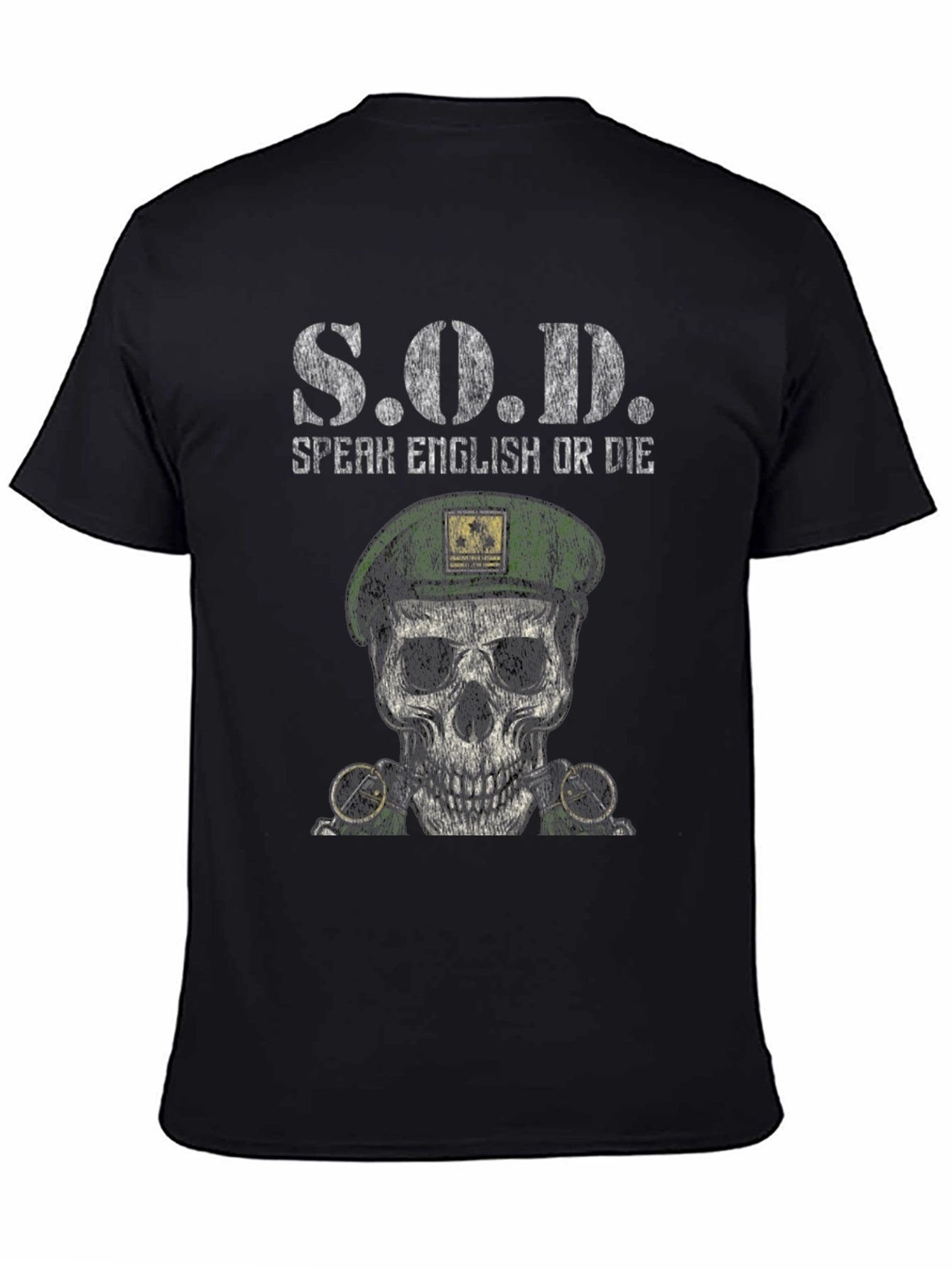 S.O.D. Speak English Or Die Skull Graphic Tee