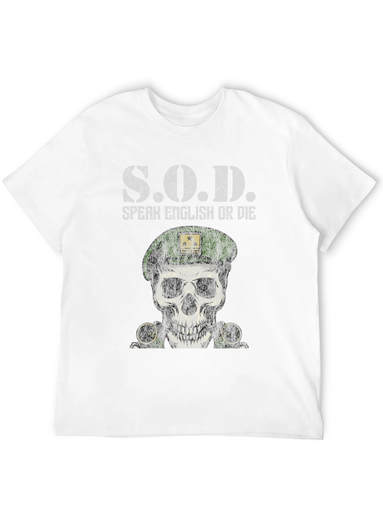 S.O.D. Speak English Or Die Skull Graphic Tee